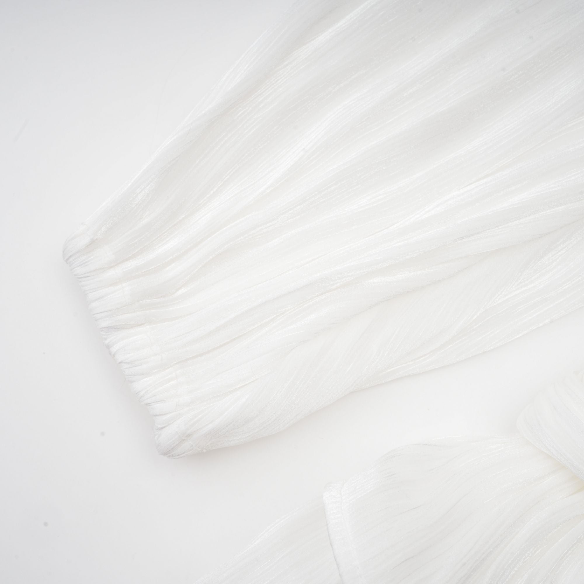 Rosier white fully-pleated cinched mini dress
