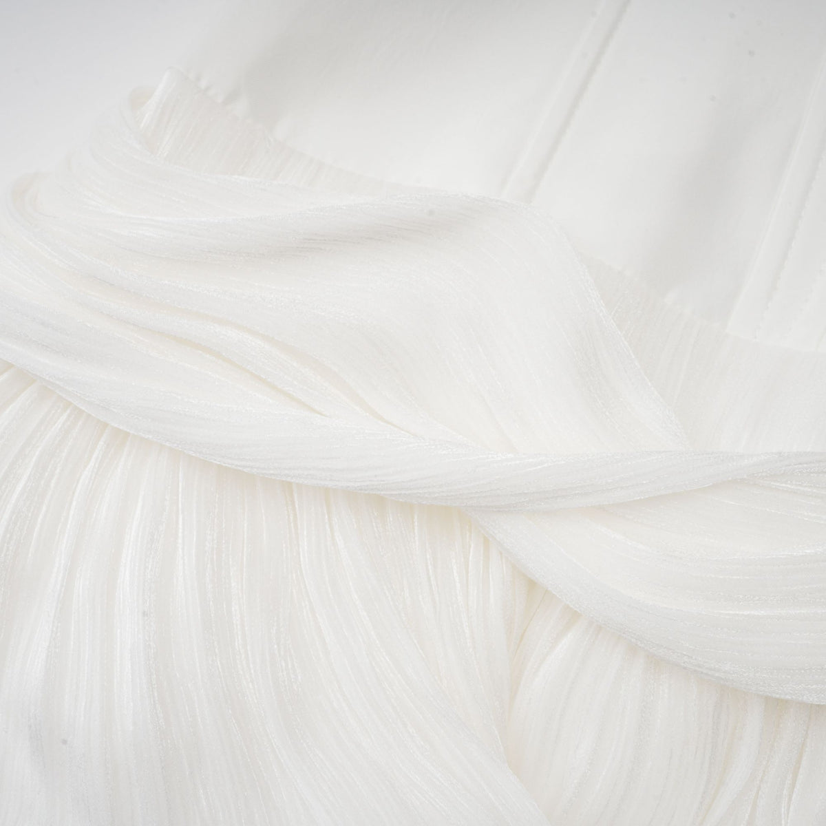 Rosier white fully-pleated cinched mini dress