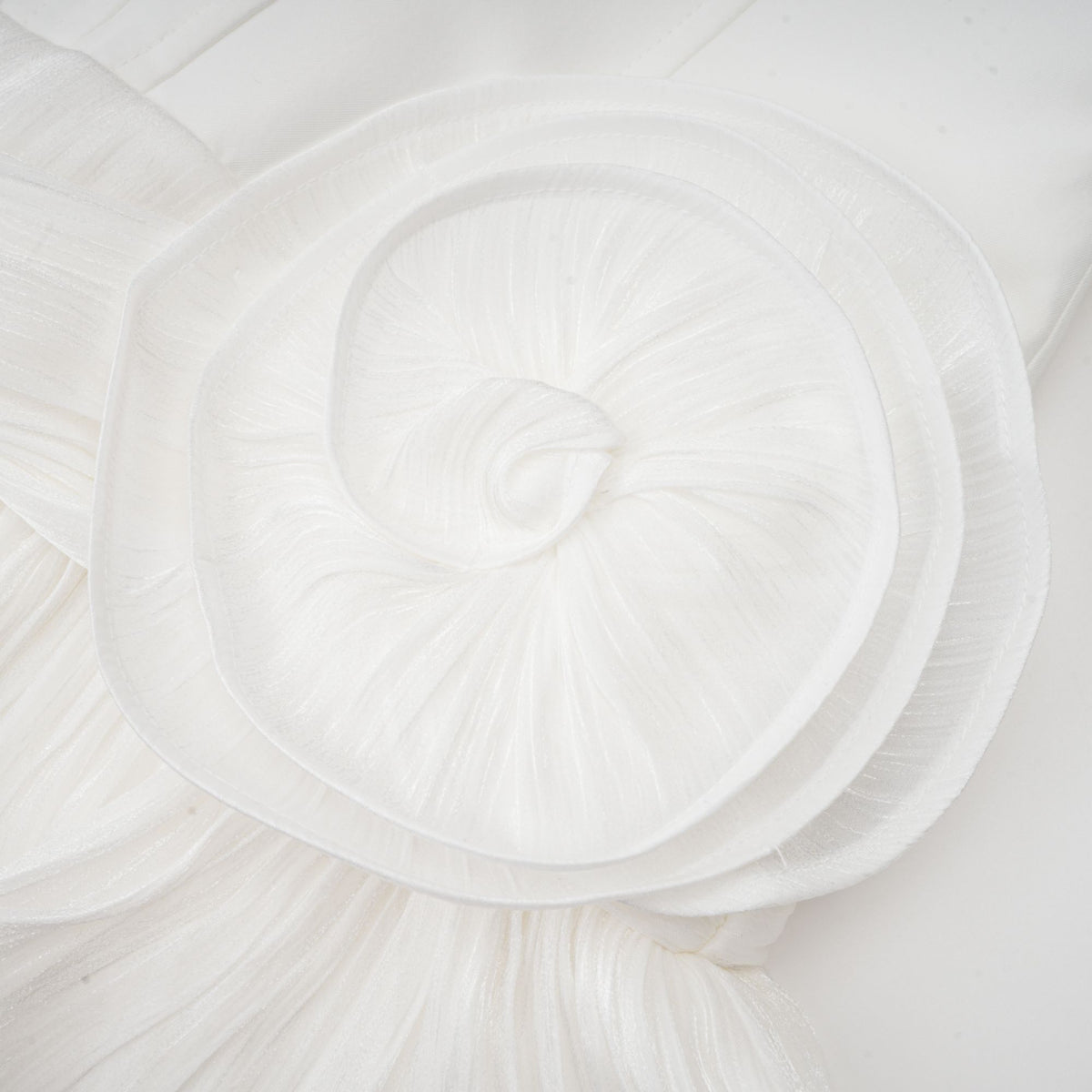 Rosier white fully-pleated cinched mini dress