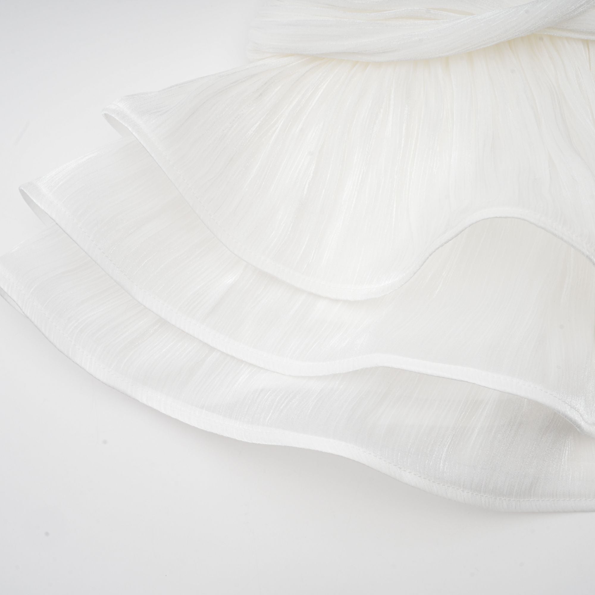 Rosier white fully-pleated cinched mini dress