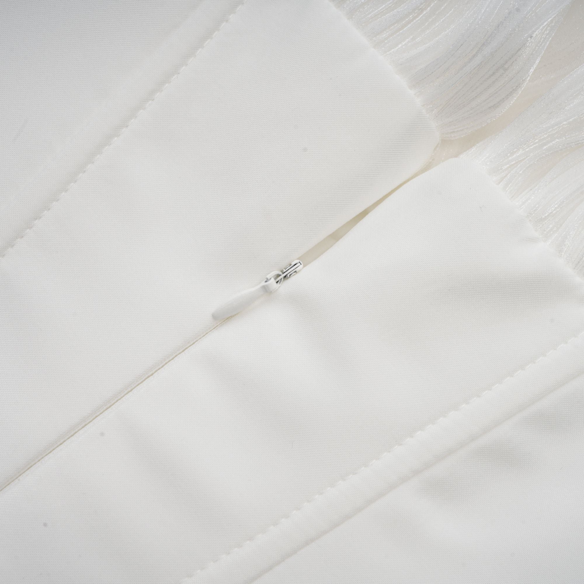 Rosier white fully-pleated cinched mini dress