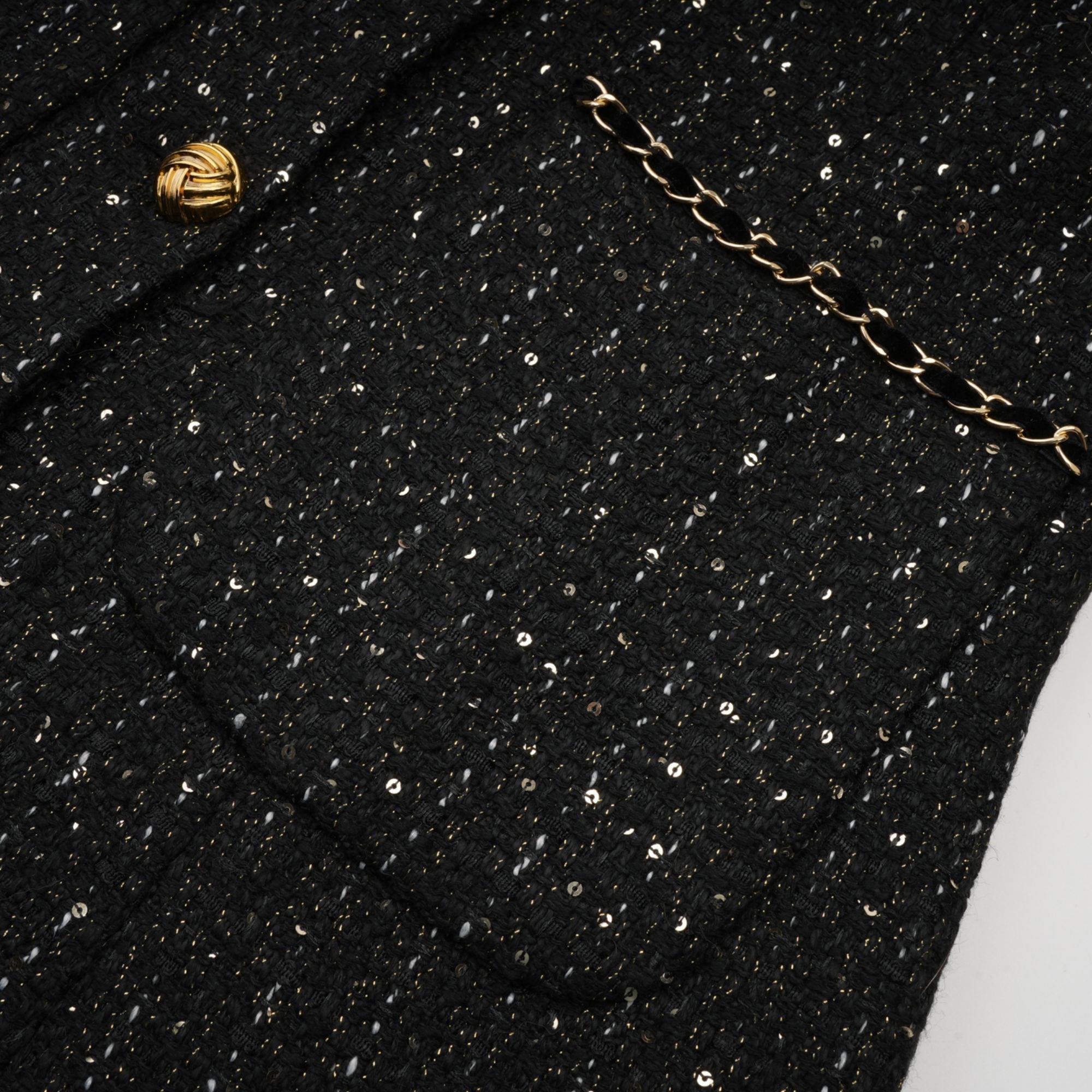 Audrey black sequin panelled tweed mini dress (Final Sale)