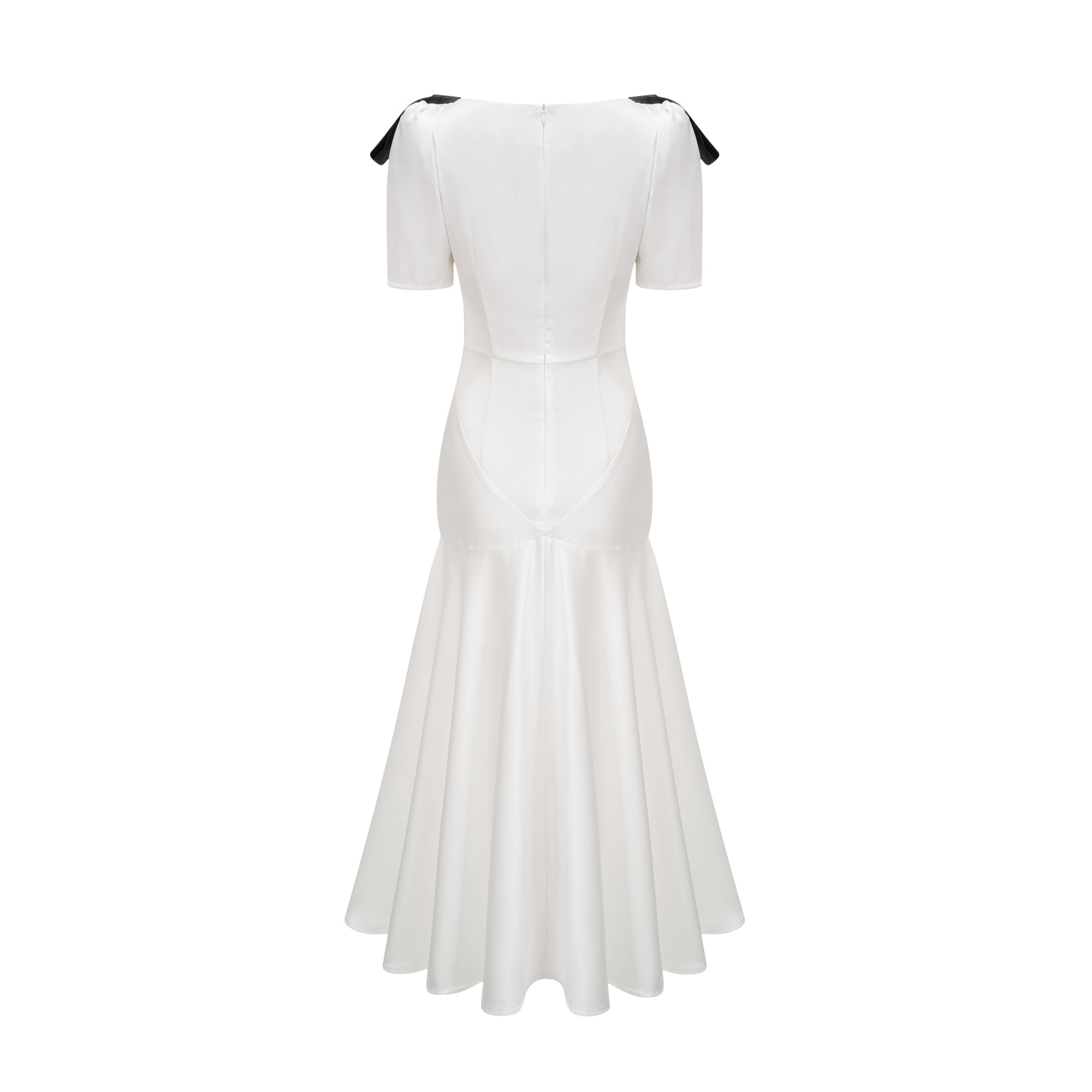 Cyrielle ribbon-detail puff-sleeve maxi dress