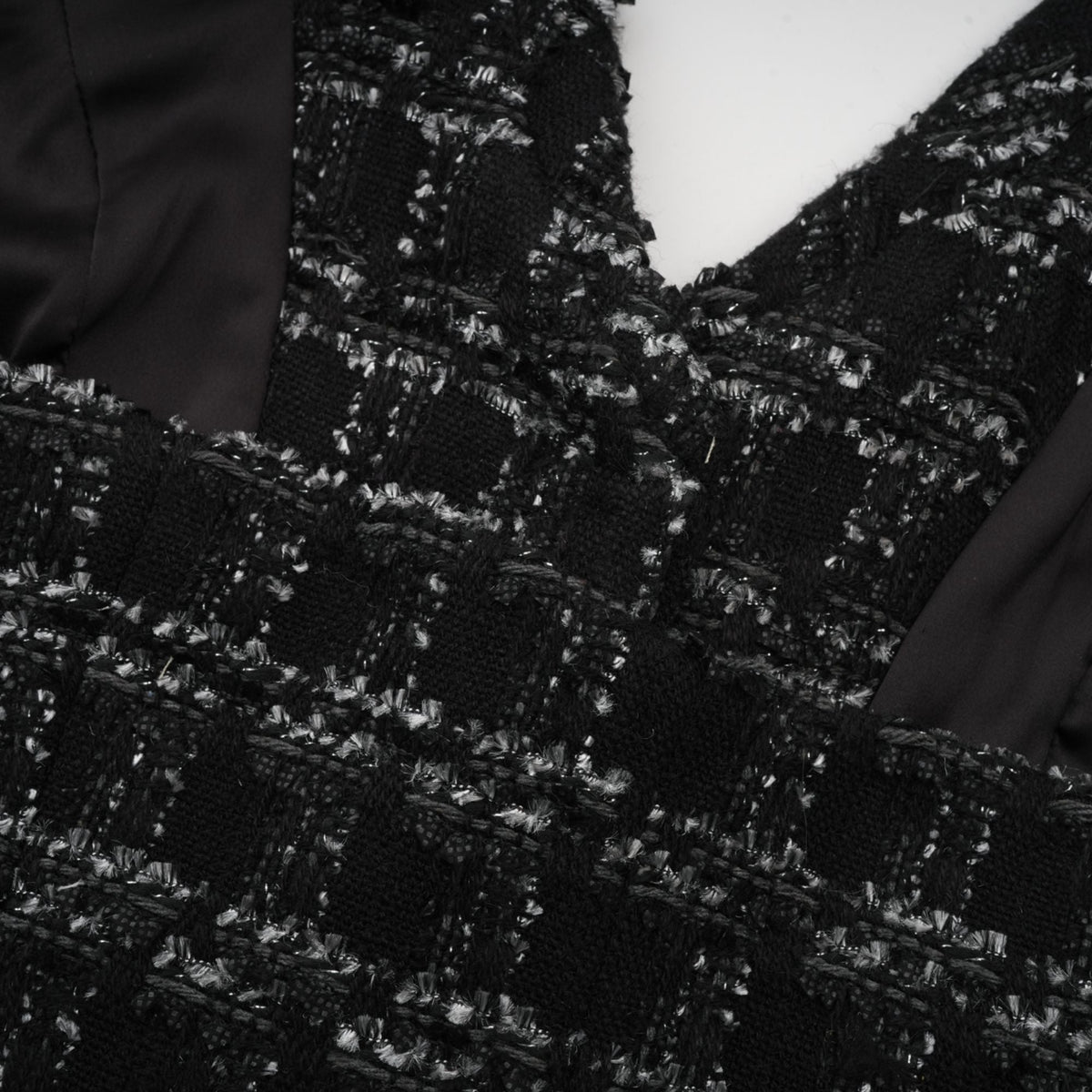 Axelle black checked tweed vest top & skirt matching set