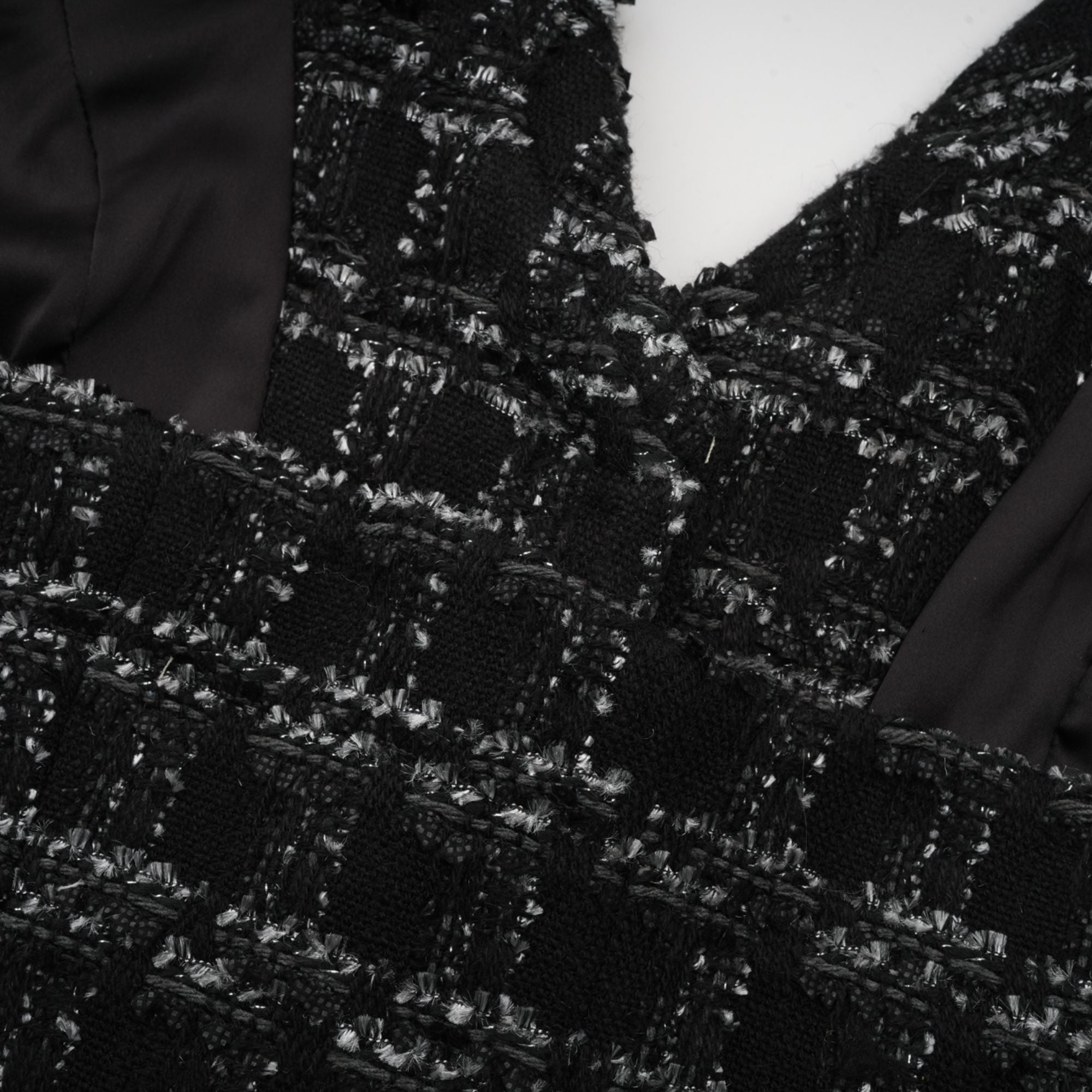 Axelle black checked tweed vest top & skirt matching set (US Only)
