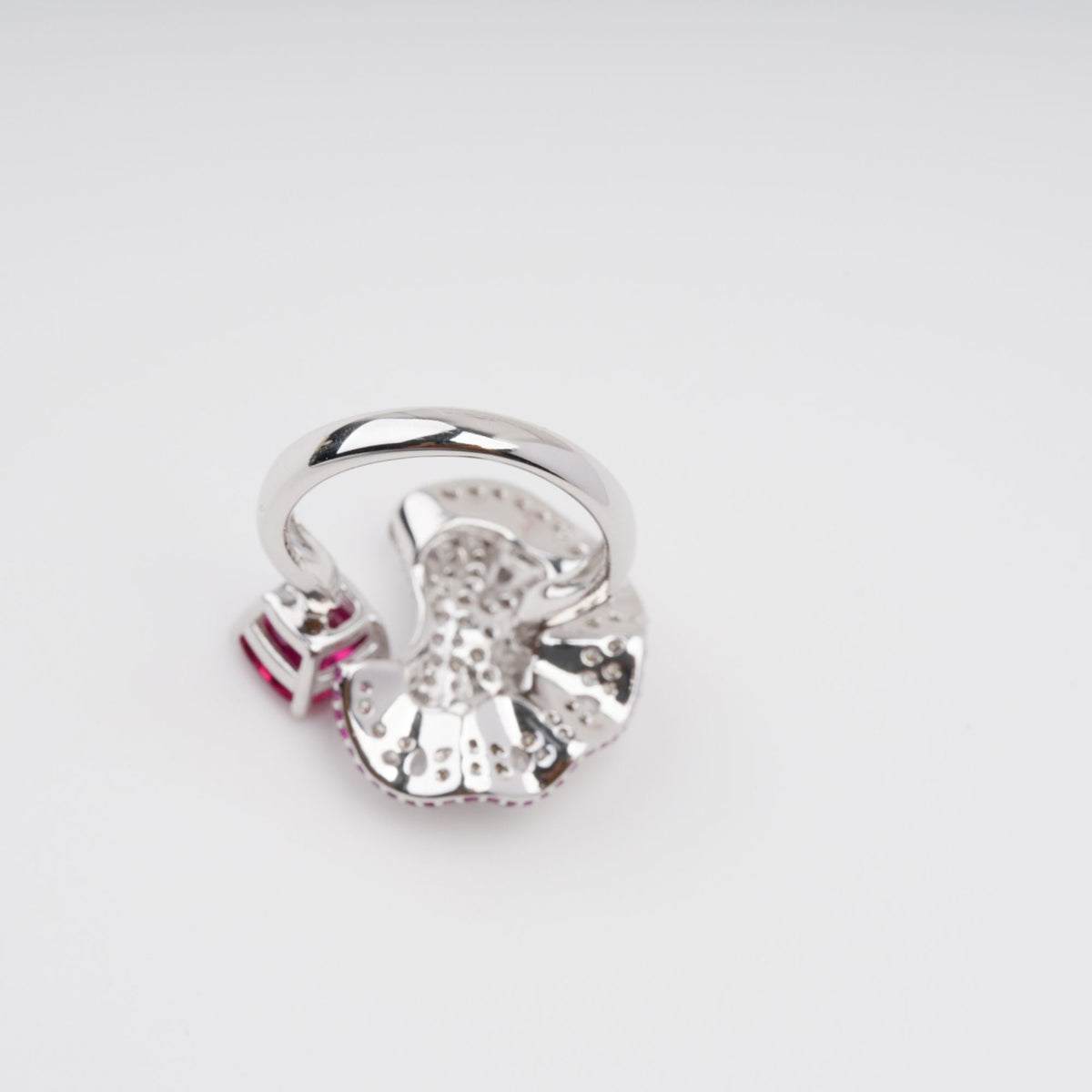 Daphné Rose Pink Moonlit Wave Adjustable Sterling Silver Ring