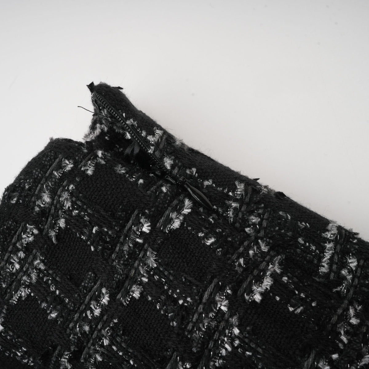 Axelle black checked tweed vest top & skirt matching set