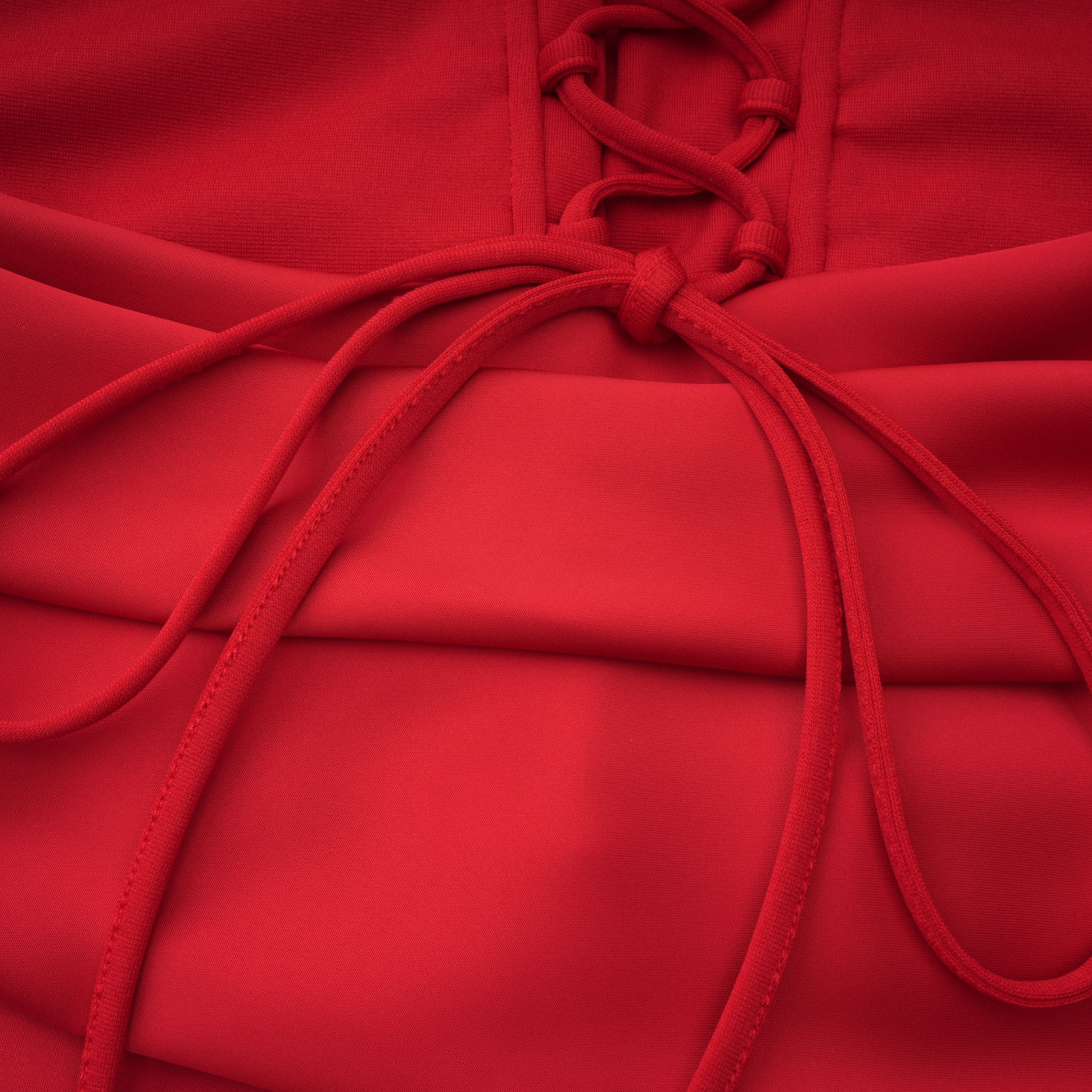 Berit Red Scarf Off Shoulder Ruched Maxi Dress (Final Sale-US Only)