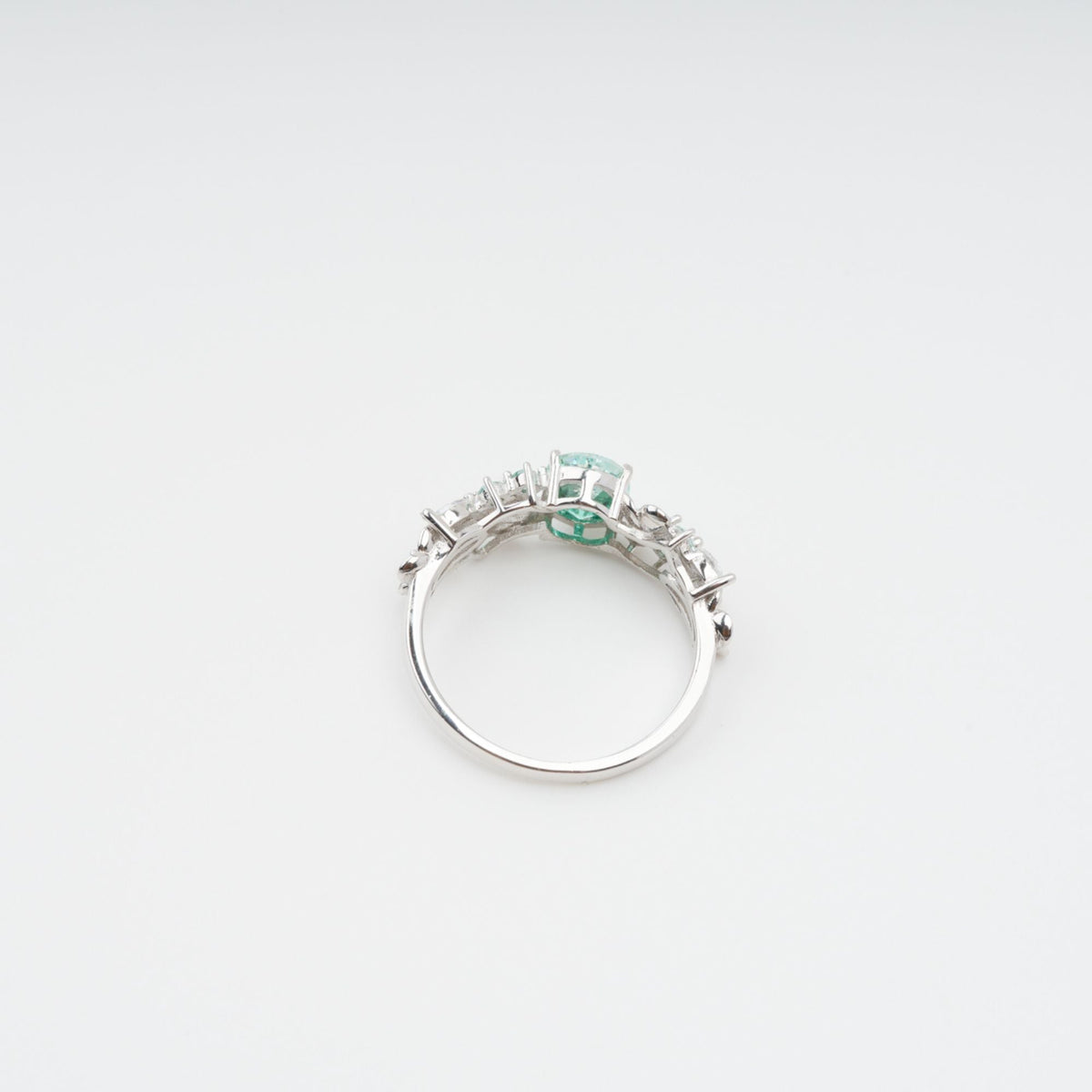 Ardelle Green Crystal Embellished Sterling Silver Ring