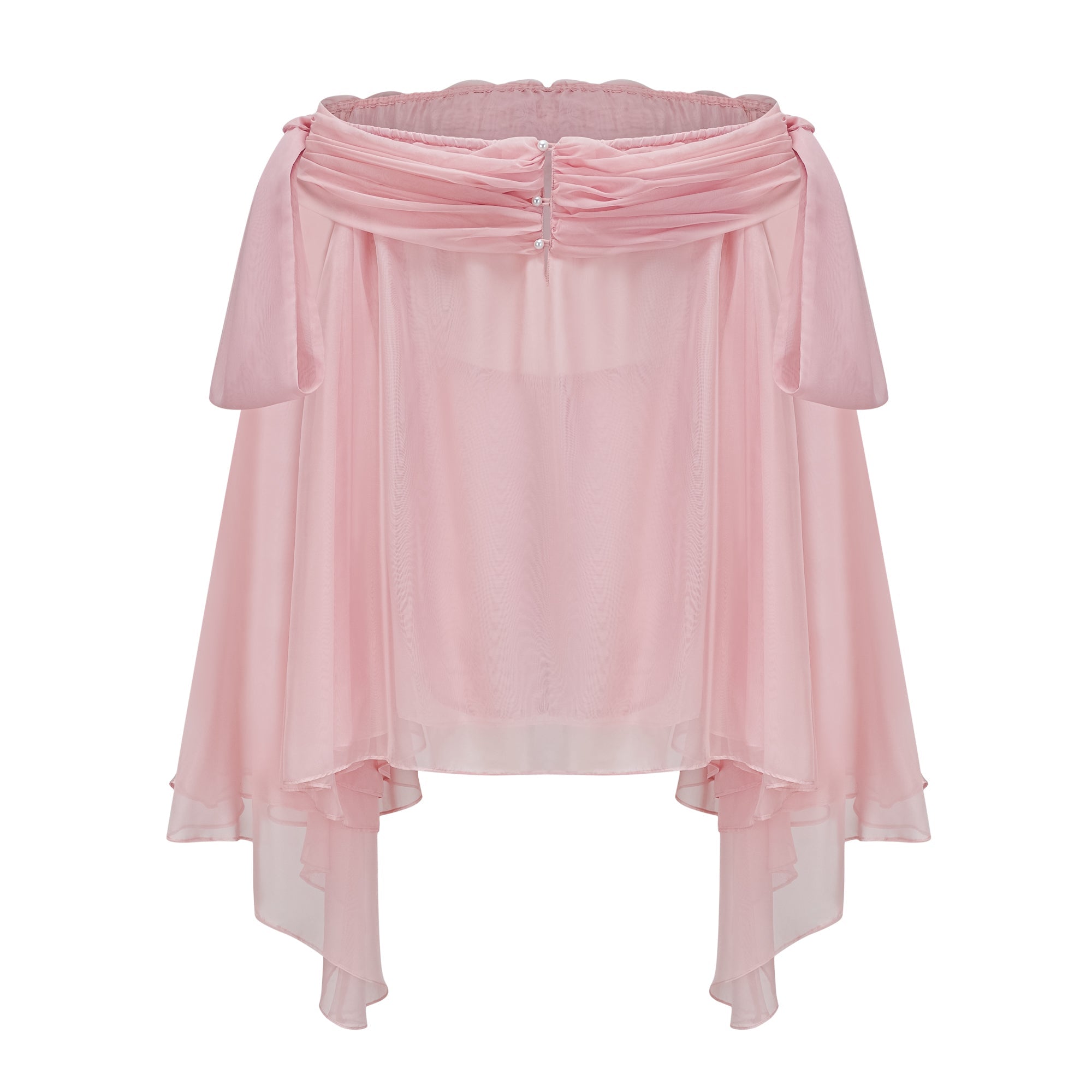 Avril pink bow draped slip mini dress (Final Sale)