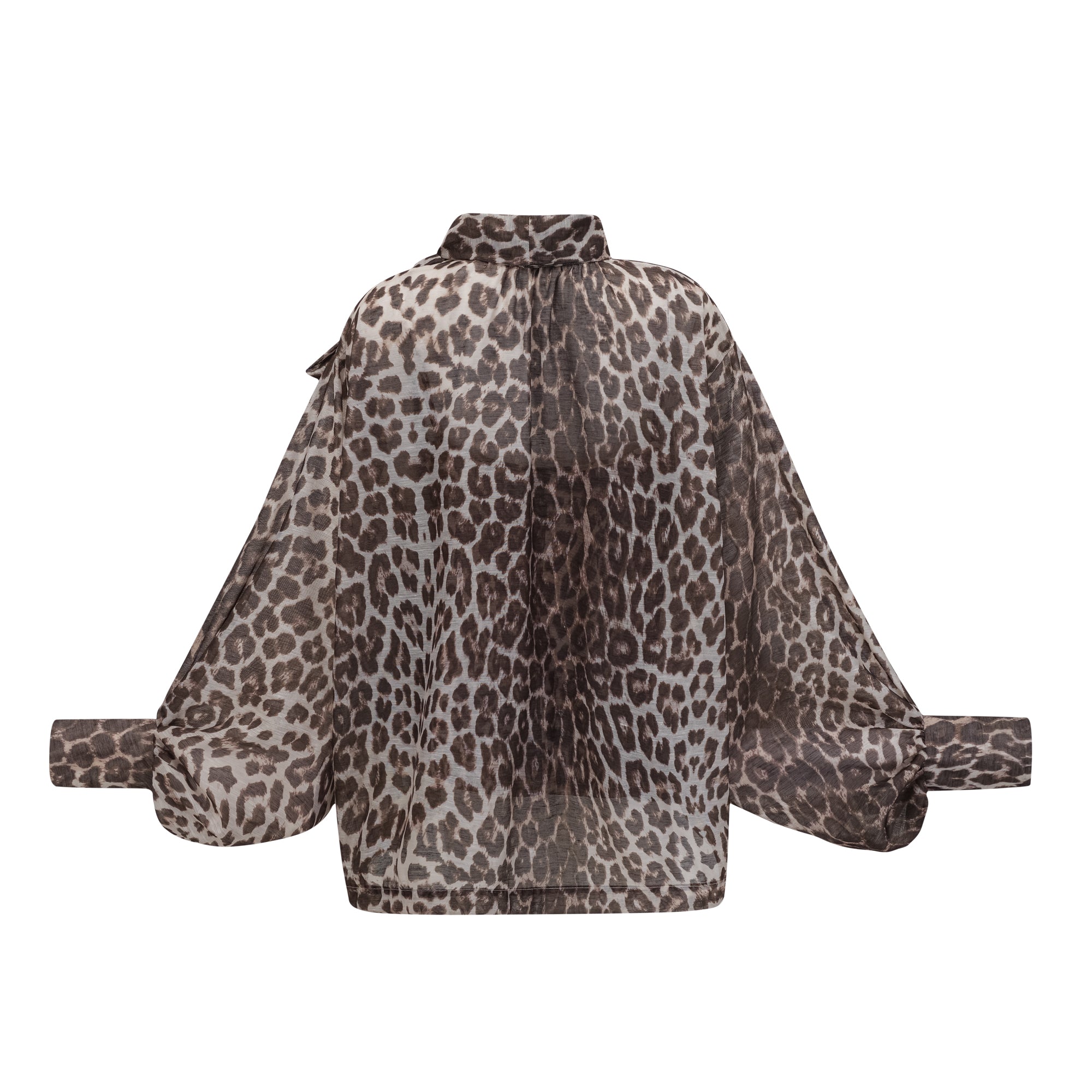 Belle leopard-print oversize-sleeved blouse (Final Sale-US Only)