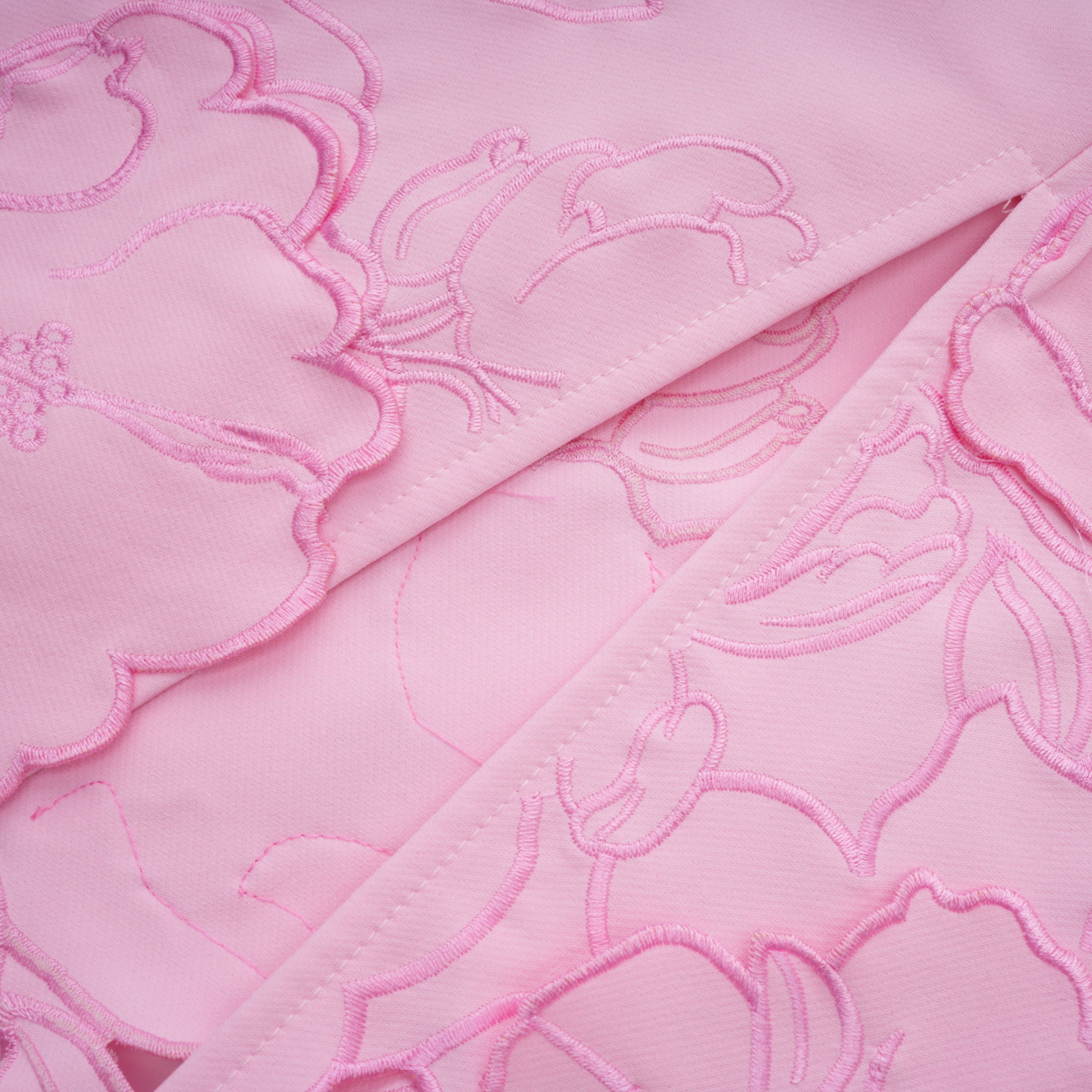 Inga Pink Strapless Floral Embroidered Maxi Dress (Final Sale-US Only)