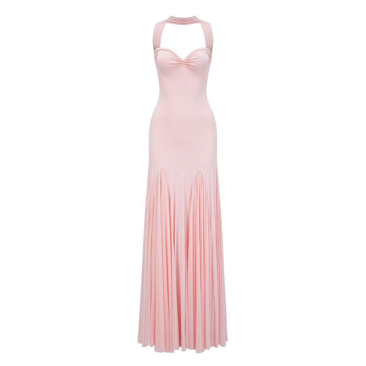 Rêverie Pink Sweetheart Neck Maxi Dress