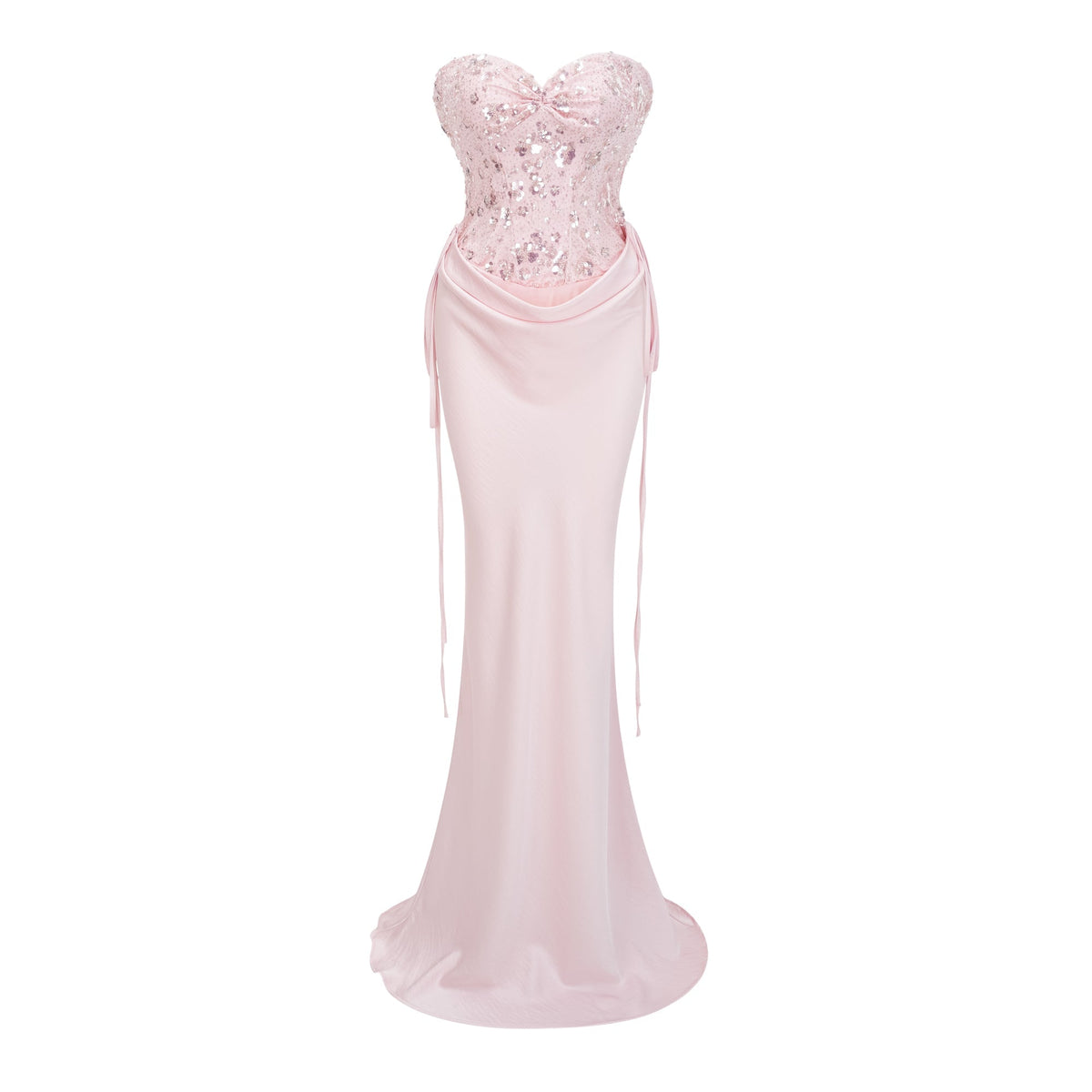 Teodora Pink Corseted Bodysuit & Satin Skirt Set