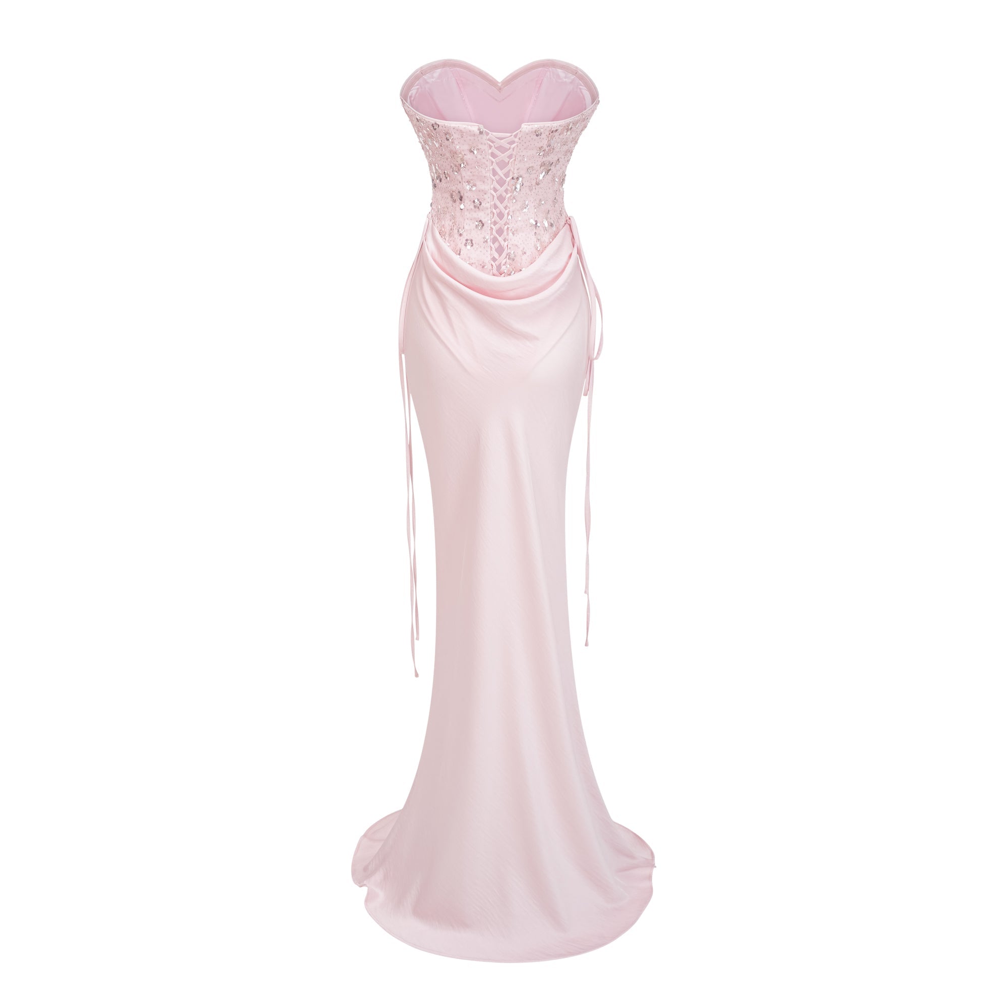 Teodora Pink Corseted Bodysuit & Satin Skirt Set