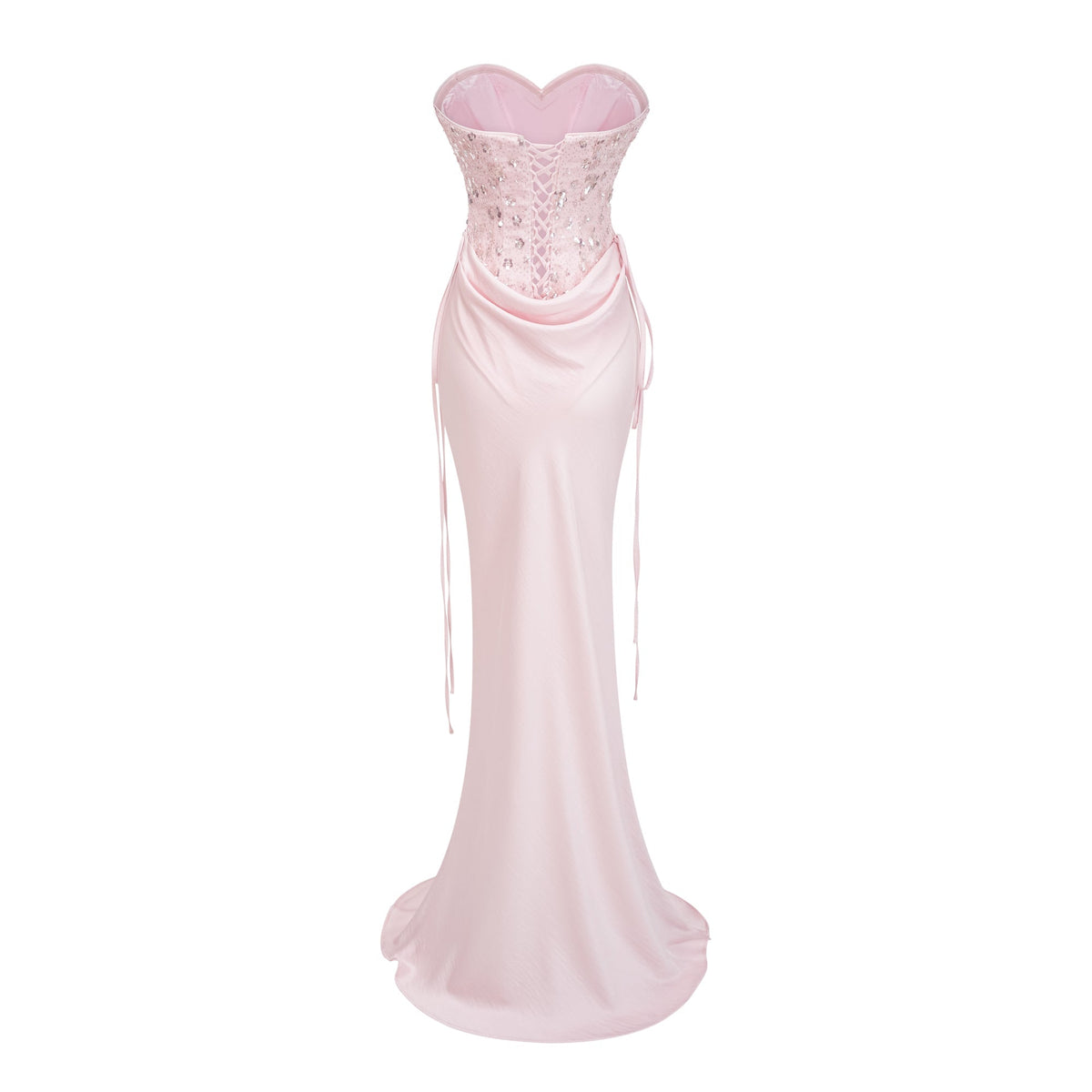 Teodora Pink Corseted Bodysuit & Satin Skirt Set