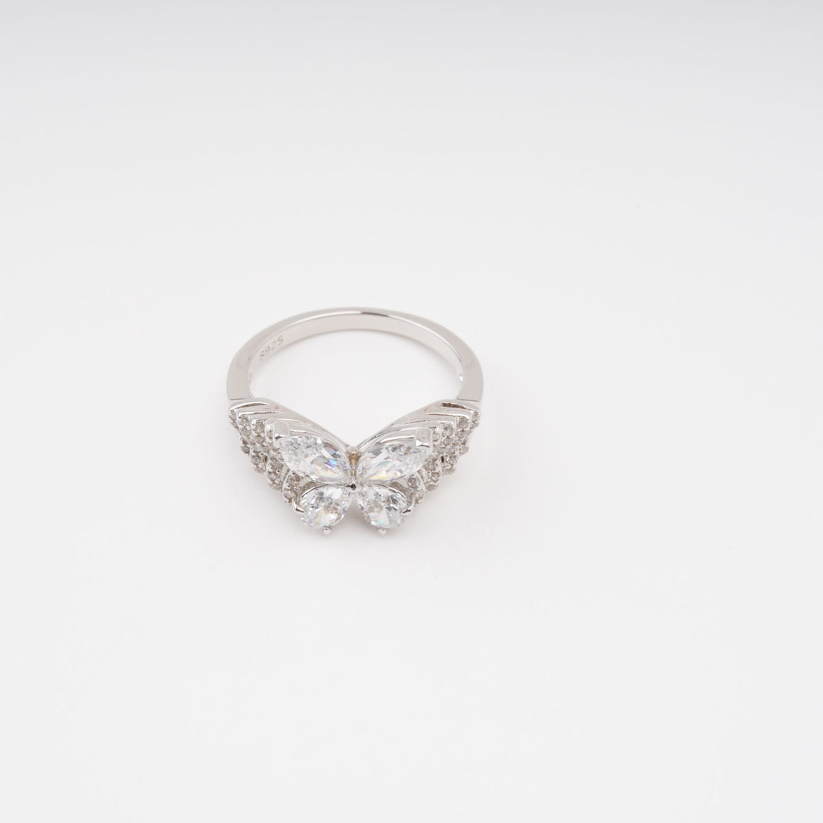 Zélie Sterling Silver Butterfly Shaped Gemstone Ring