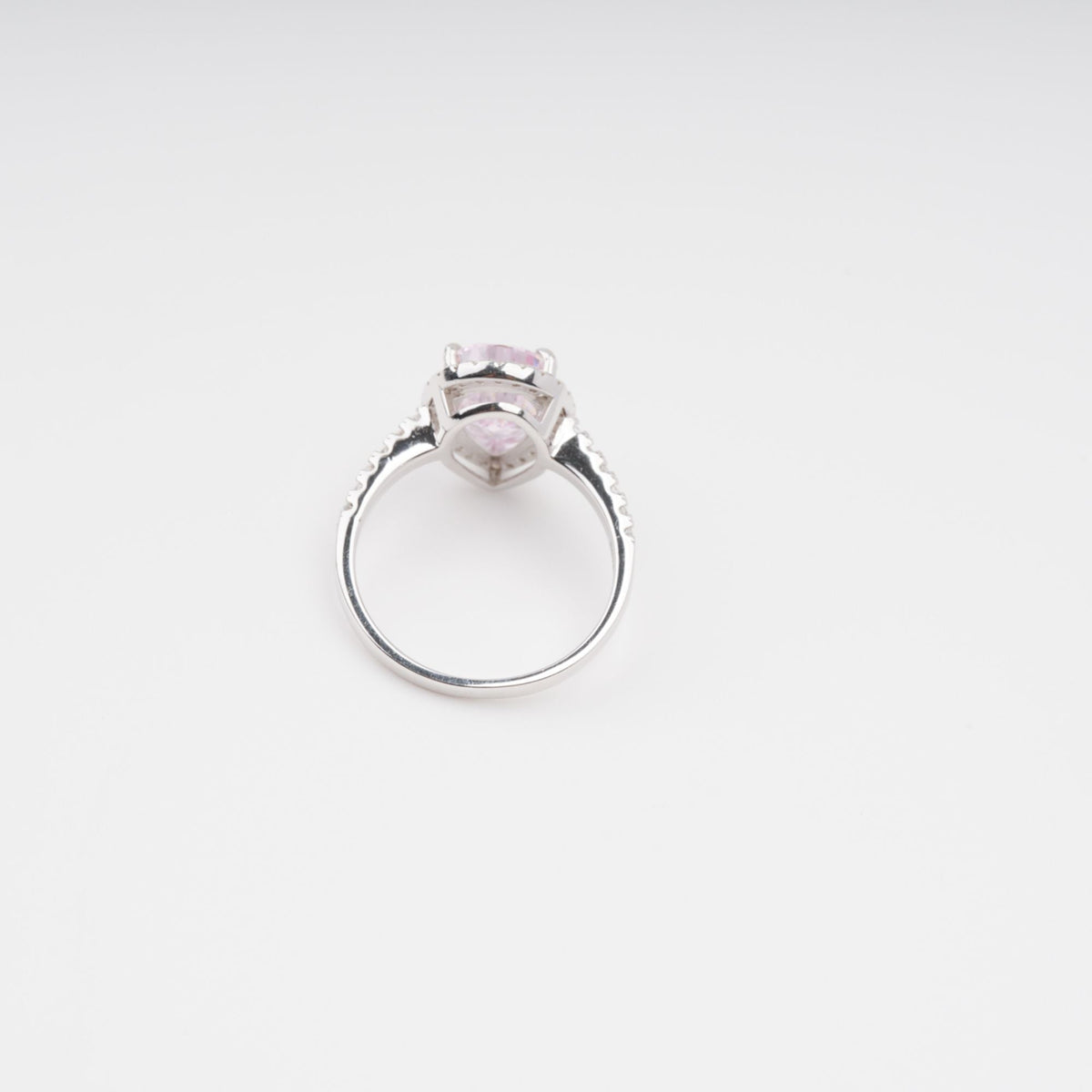 Éclat Pink Pear Shaped Gemstone Sterling Silver Ring