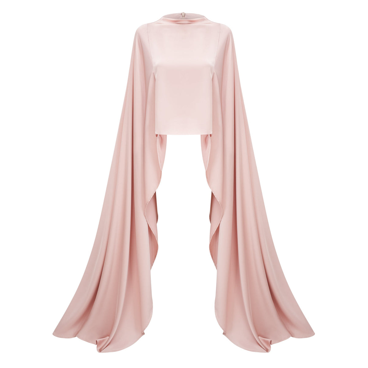 Everleigh Champagne Satin Top & Skirt Set With Cape Detail (Final Sale)