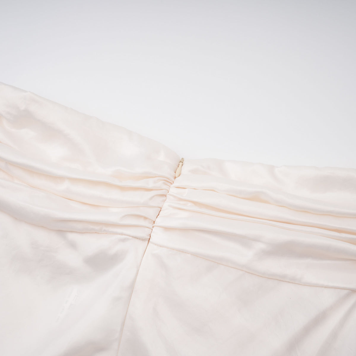 Lilla Beige Strapless Ruffled Satin Maxi Dress (Final Sale)