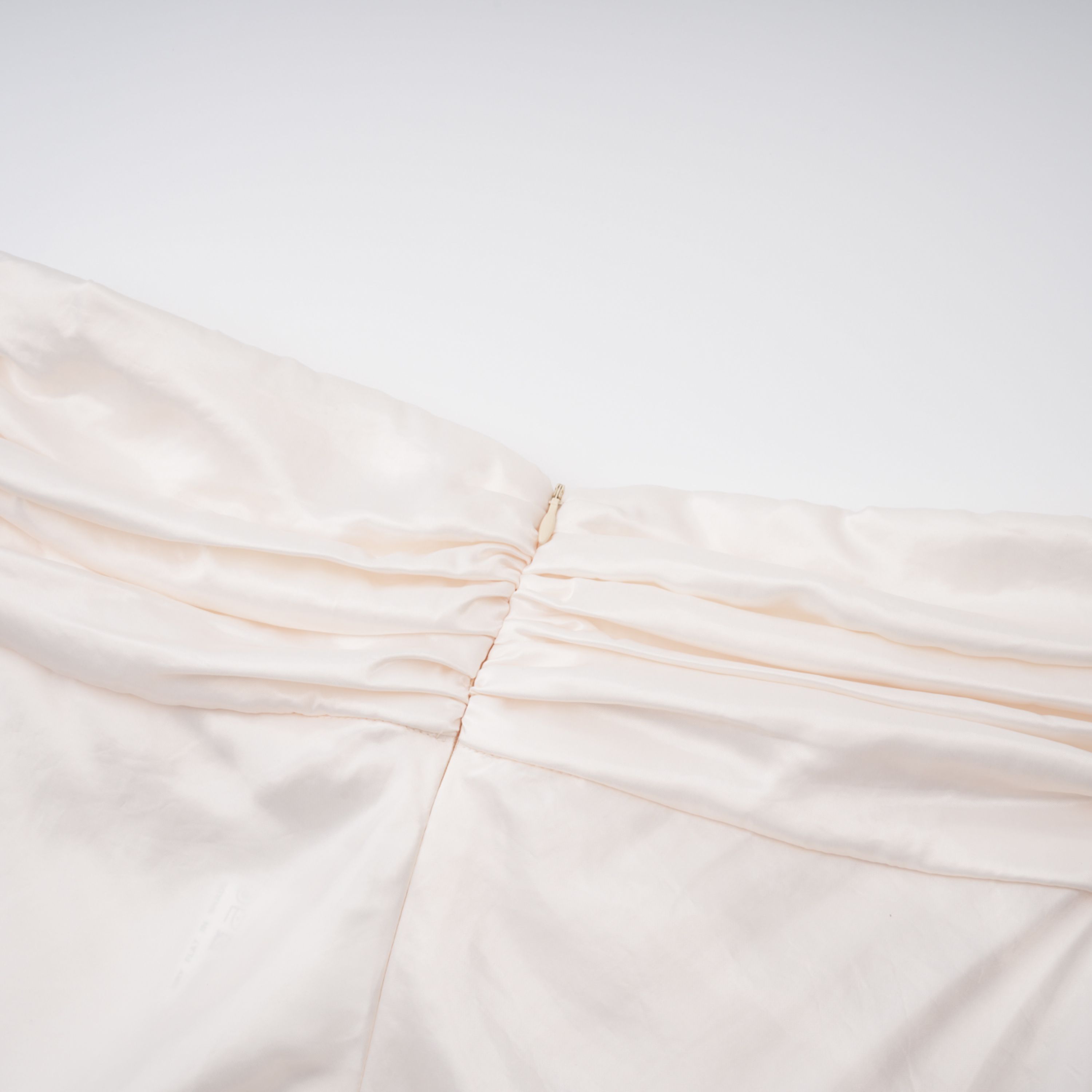 Lilla Beige Strapless Ruffled Satin Maxi Dress (Final Sale-US Only)