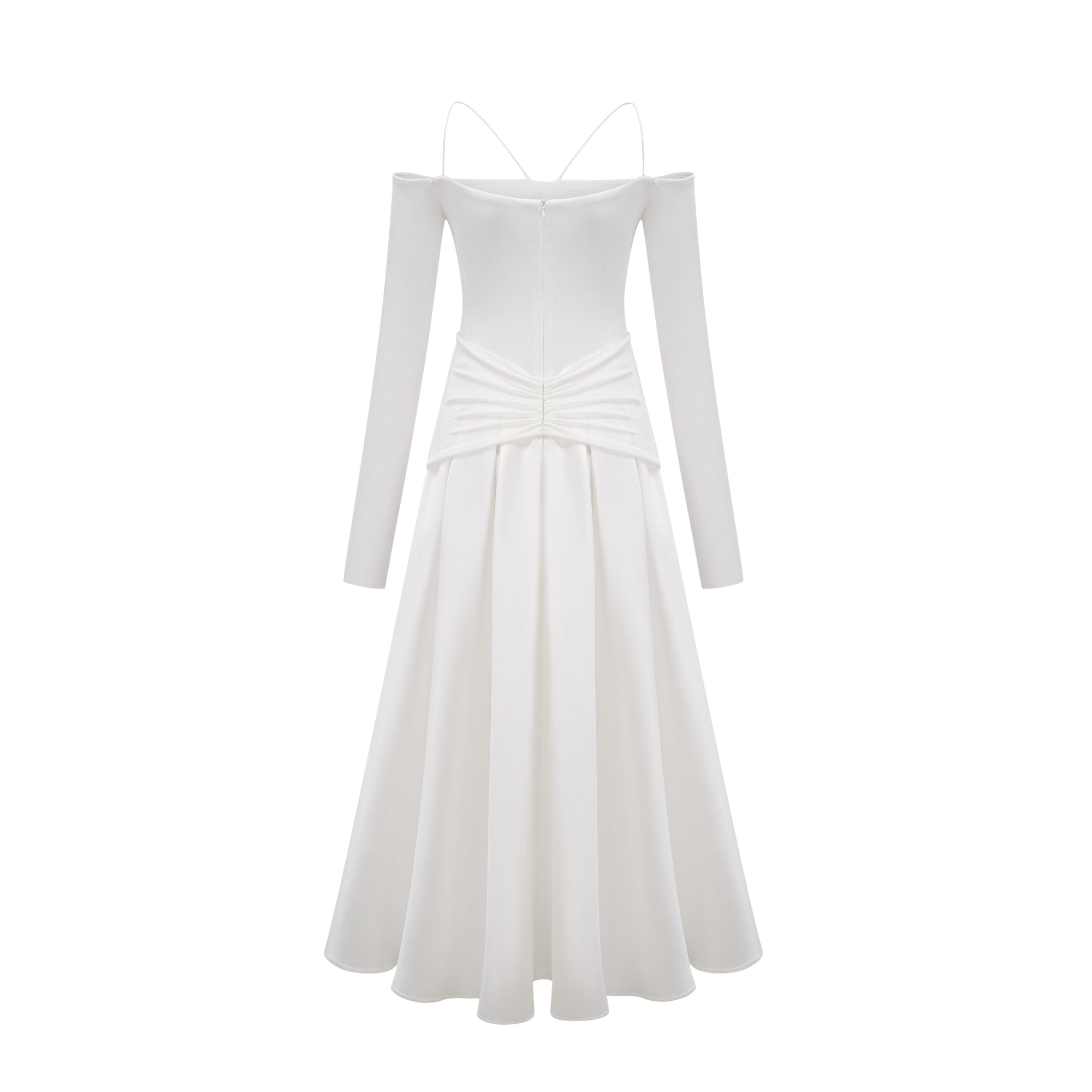 Nadine off-shoulder panelled maxi dress in White (Final Sale-US Only)