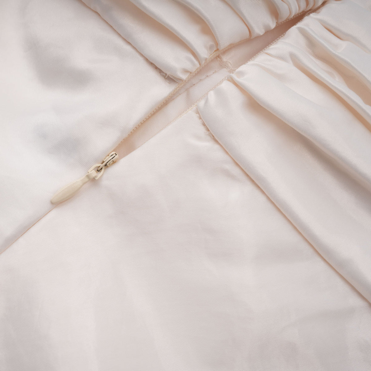 Lilla Beige Strapless Ruffled Satin Maxi Dress (Final Sale)