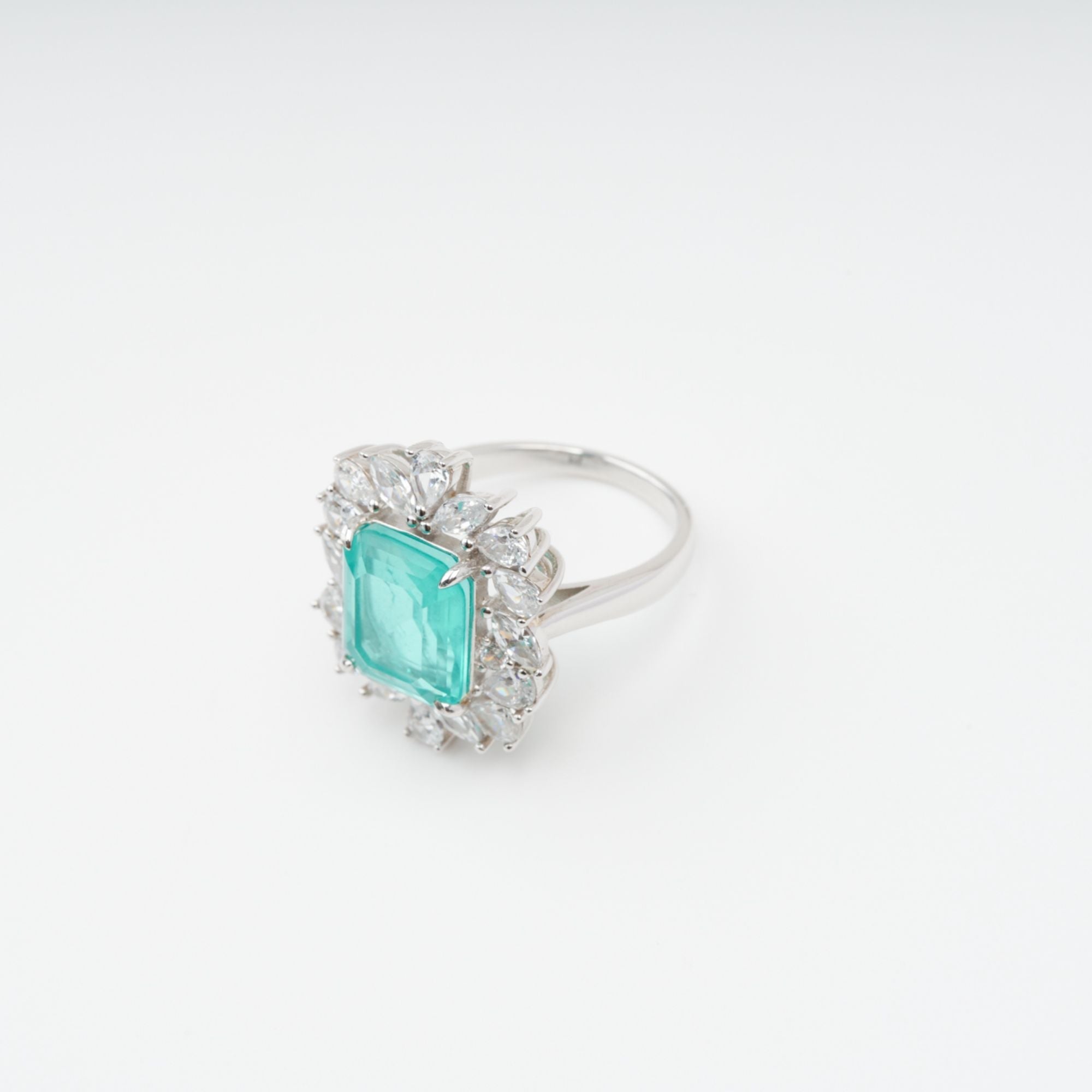 Maelle Turquoise Prong-Set Zircon Gemstone Sterling Silver Ring