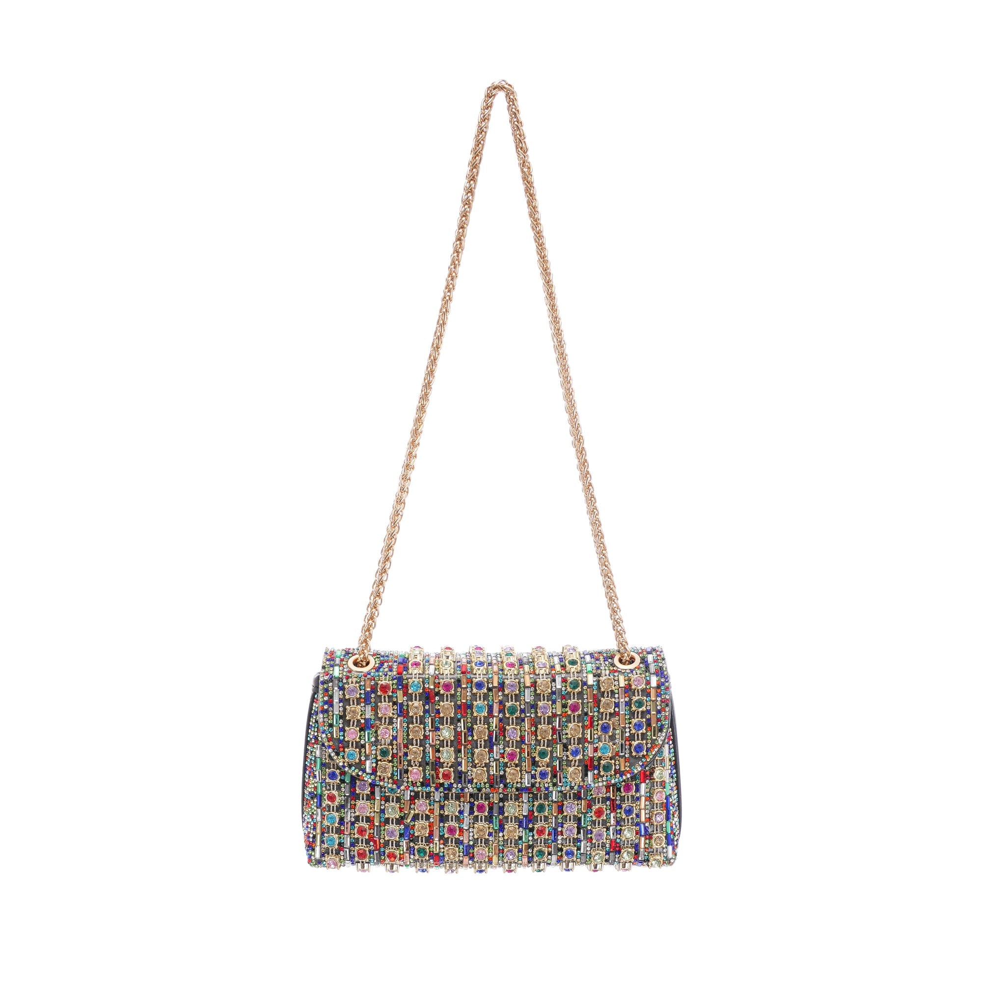 Jade crystal-embellished shoulder bag