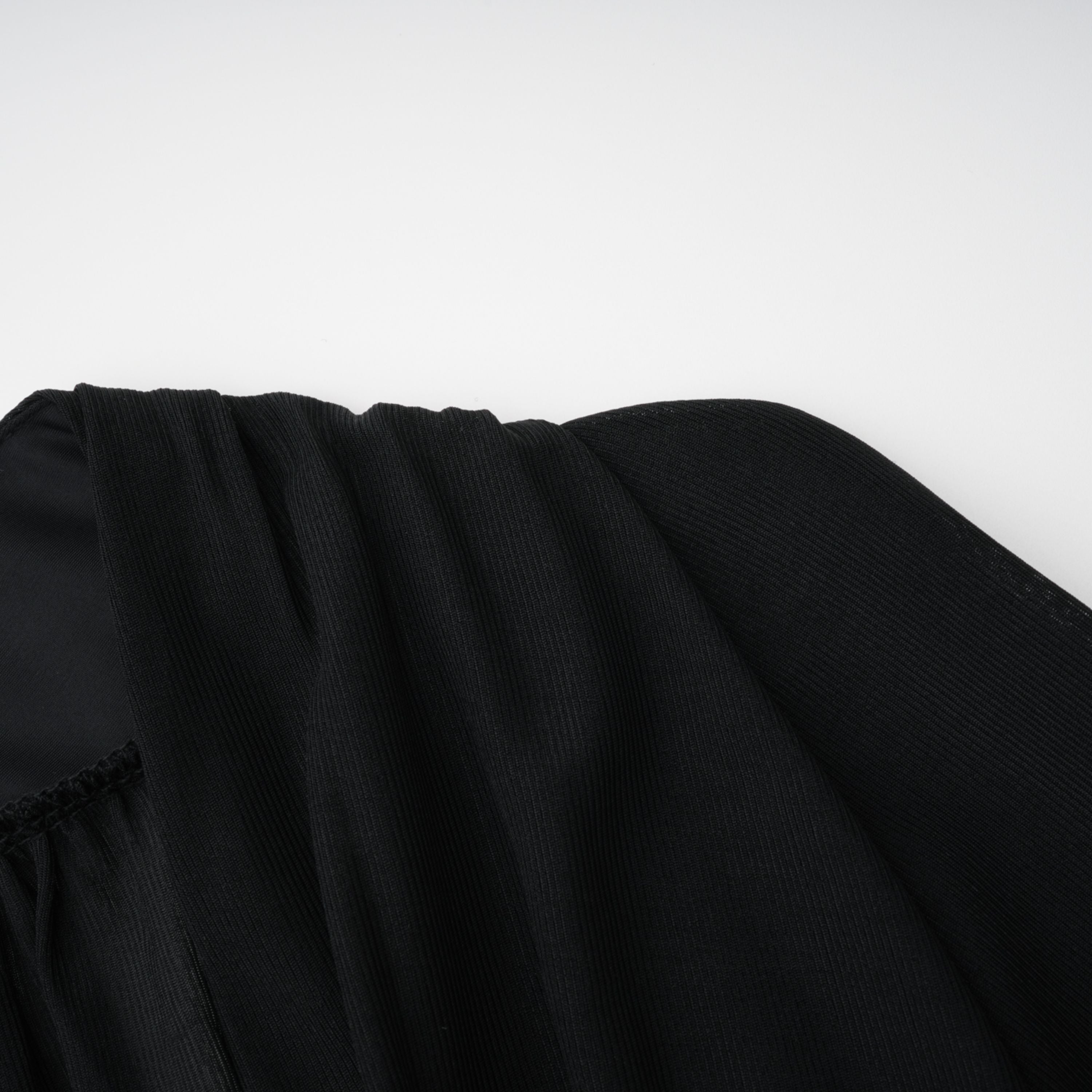 Greta Black Ruched Sheer Mesh Maxi Dress (Final Sale)