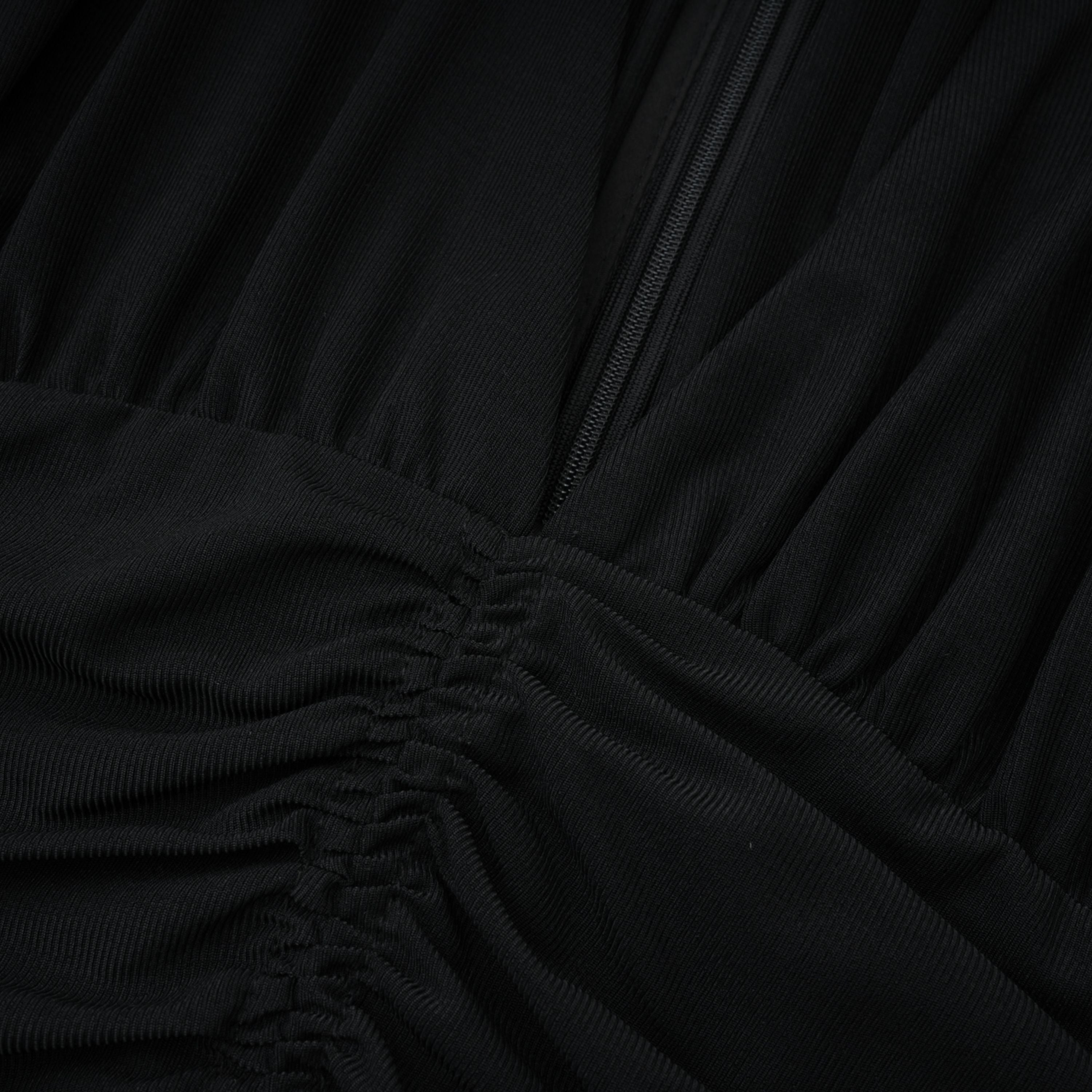 Greta Black Ruched Sheer Mesh Maxi Dress (Final Sale)