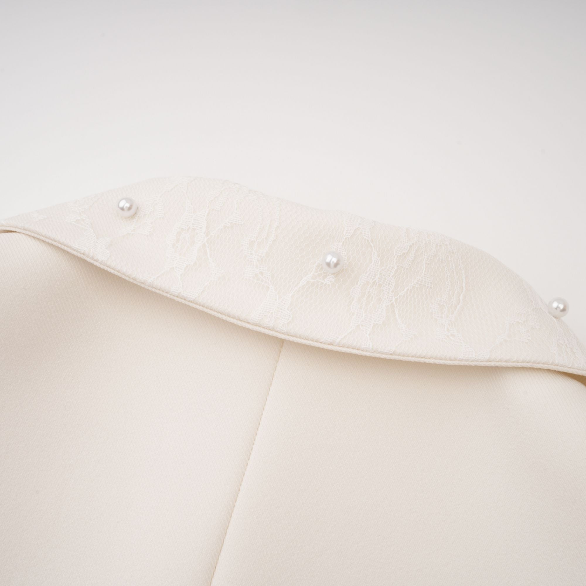 Maja White Faux Pearl Jacket & Pleated Skirt Set