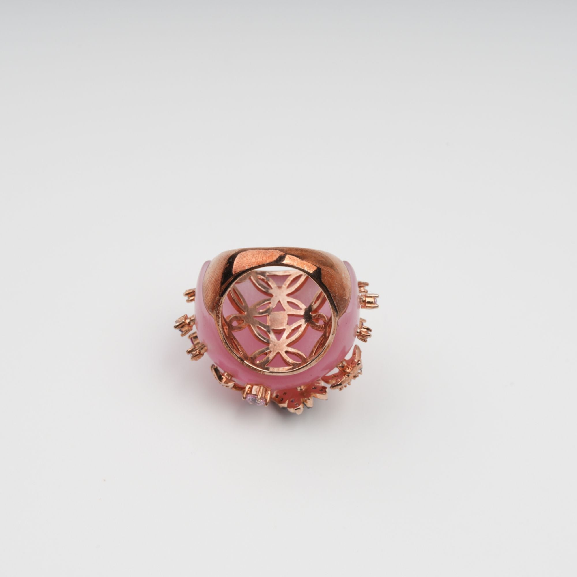 Radieuse Pink Curved Corner Opal Gemstone Ring