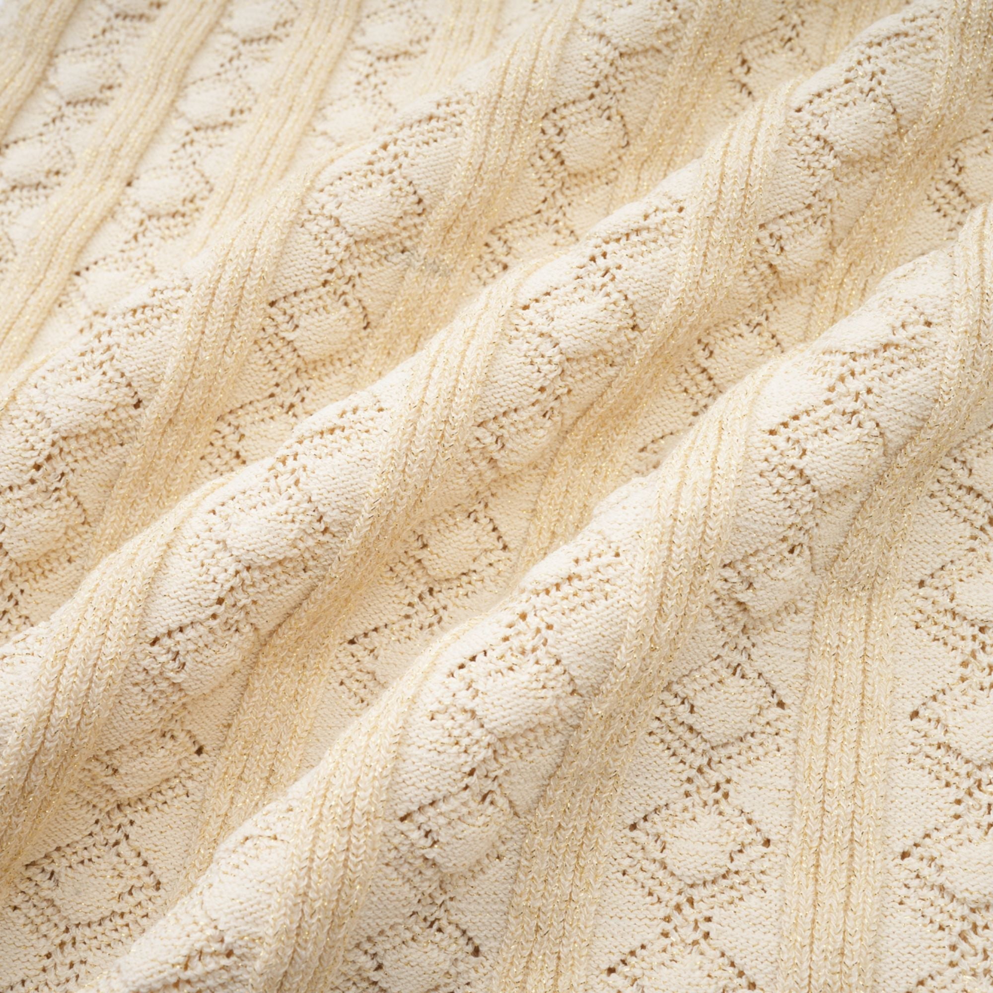 Élodie knitted long-sleeve midi dress in Neutrals