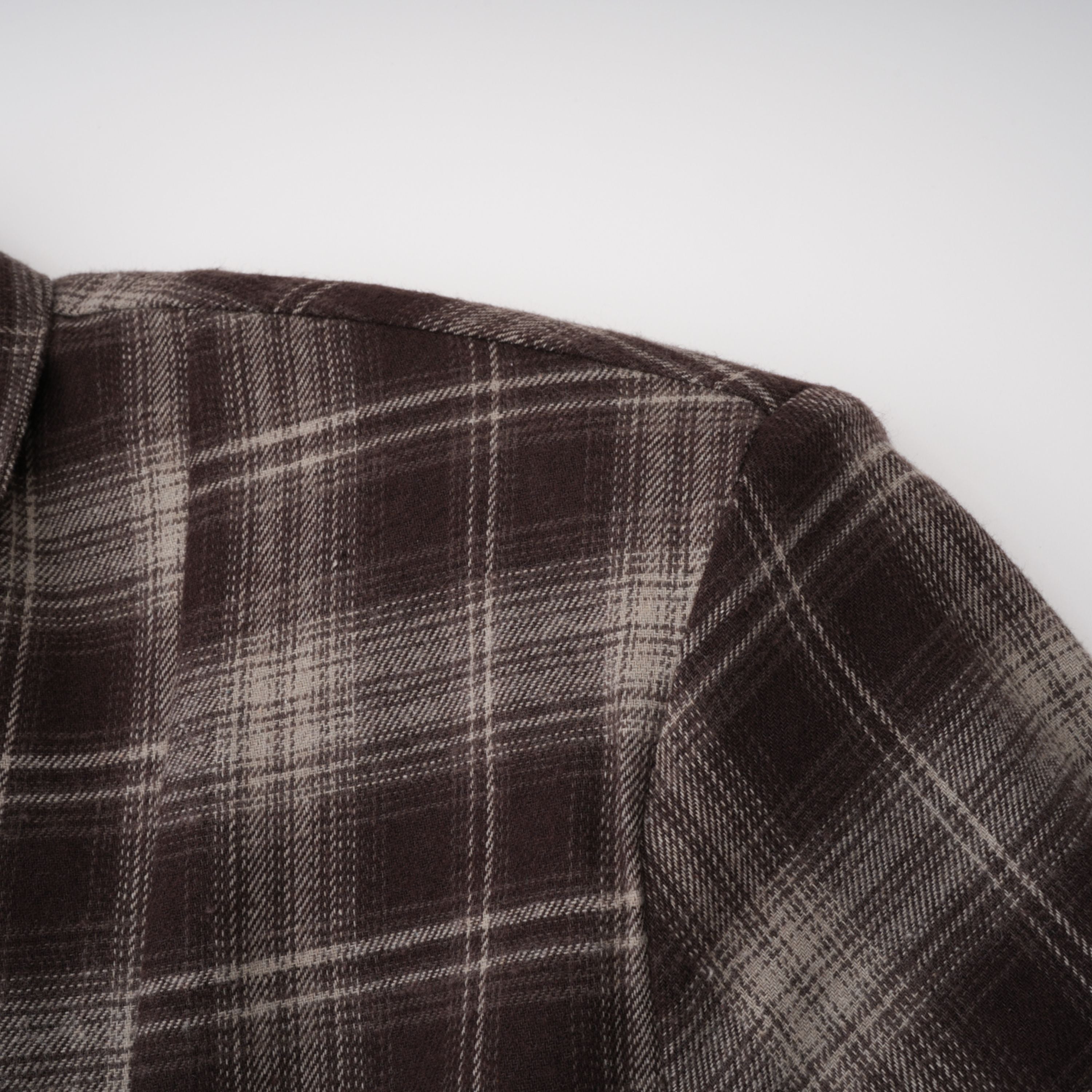 Amber Brown Plaid Tailored Cutout Blouse (Final Sale)