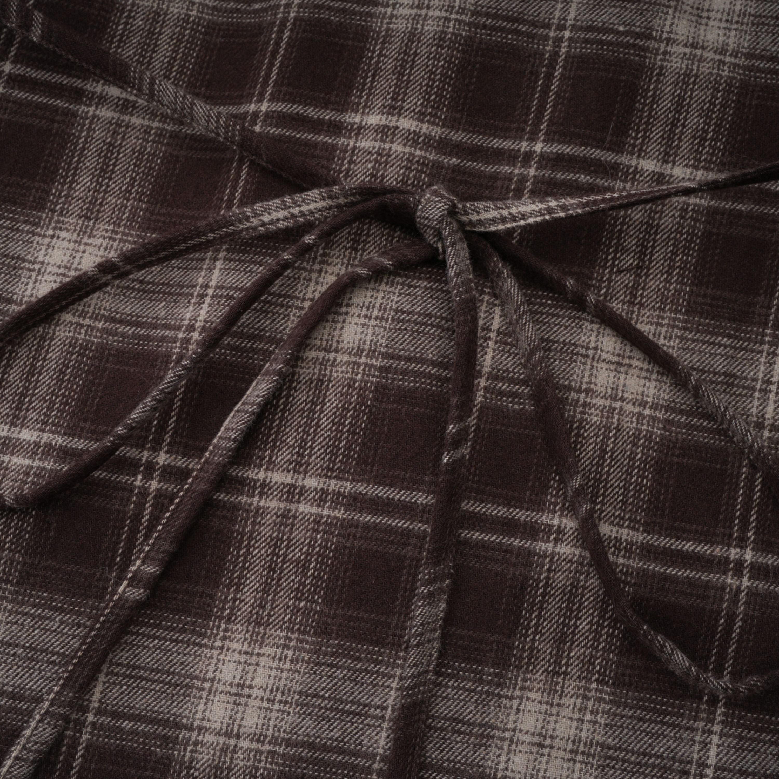 Amber Brown Plaid Tailored Cutout Blouse (Final Sale)