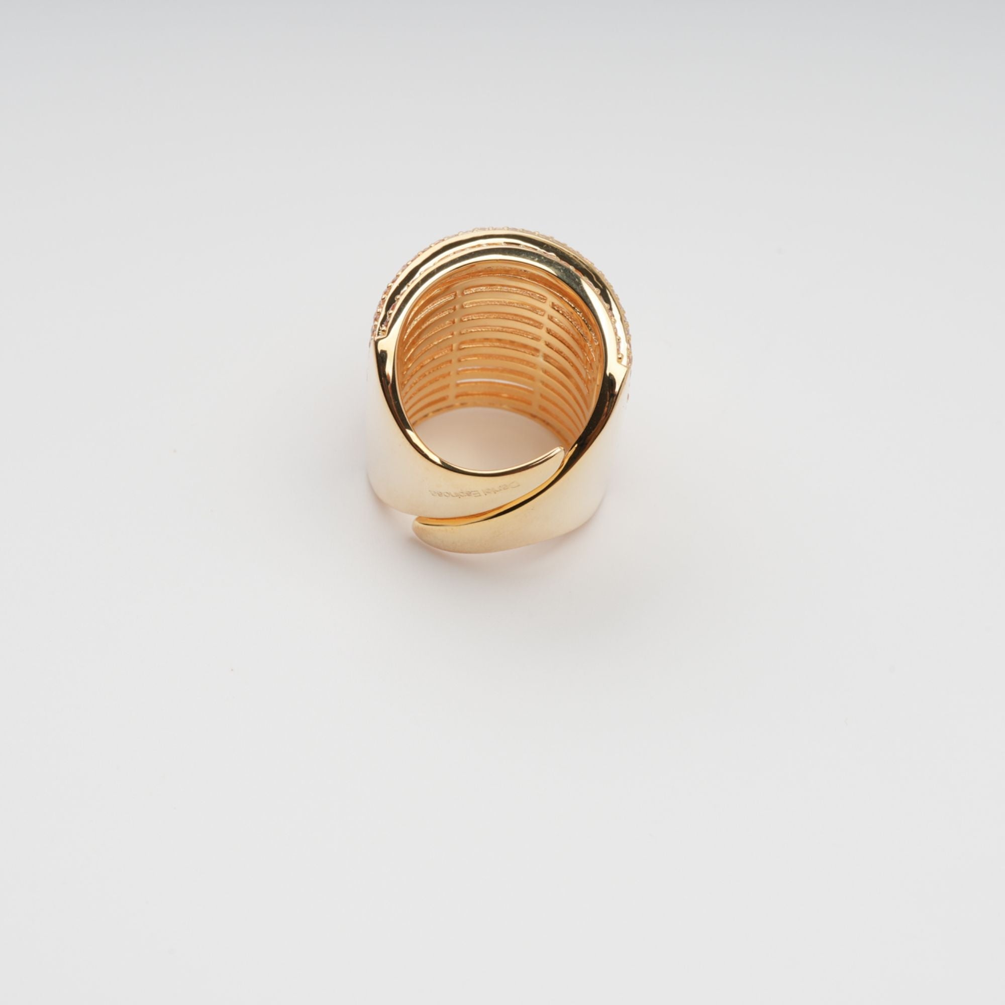Soupir Gold Tone Multi-Band Adjustable Sterling Silver Ring