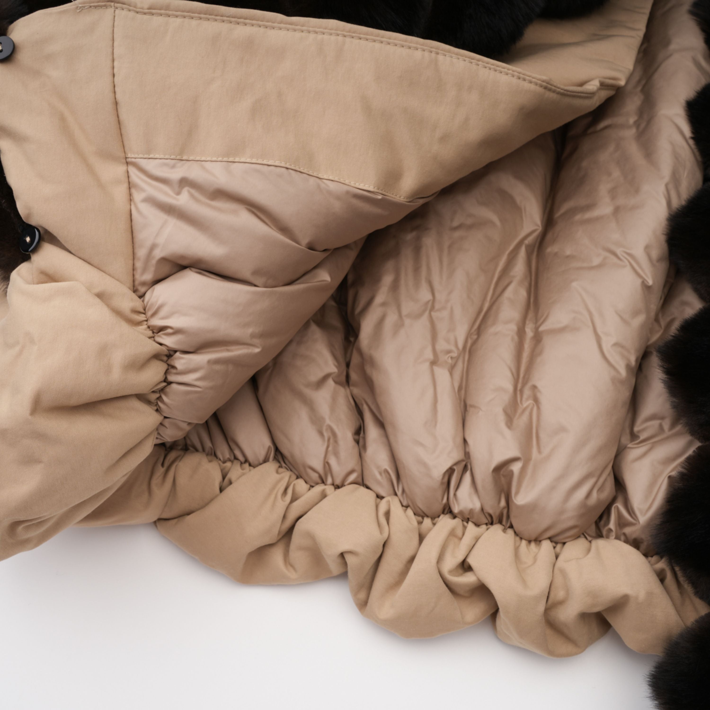 Ileana Khaki Fur Trim Bubble Down Jacket (Final Sale)