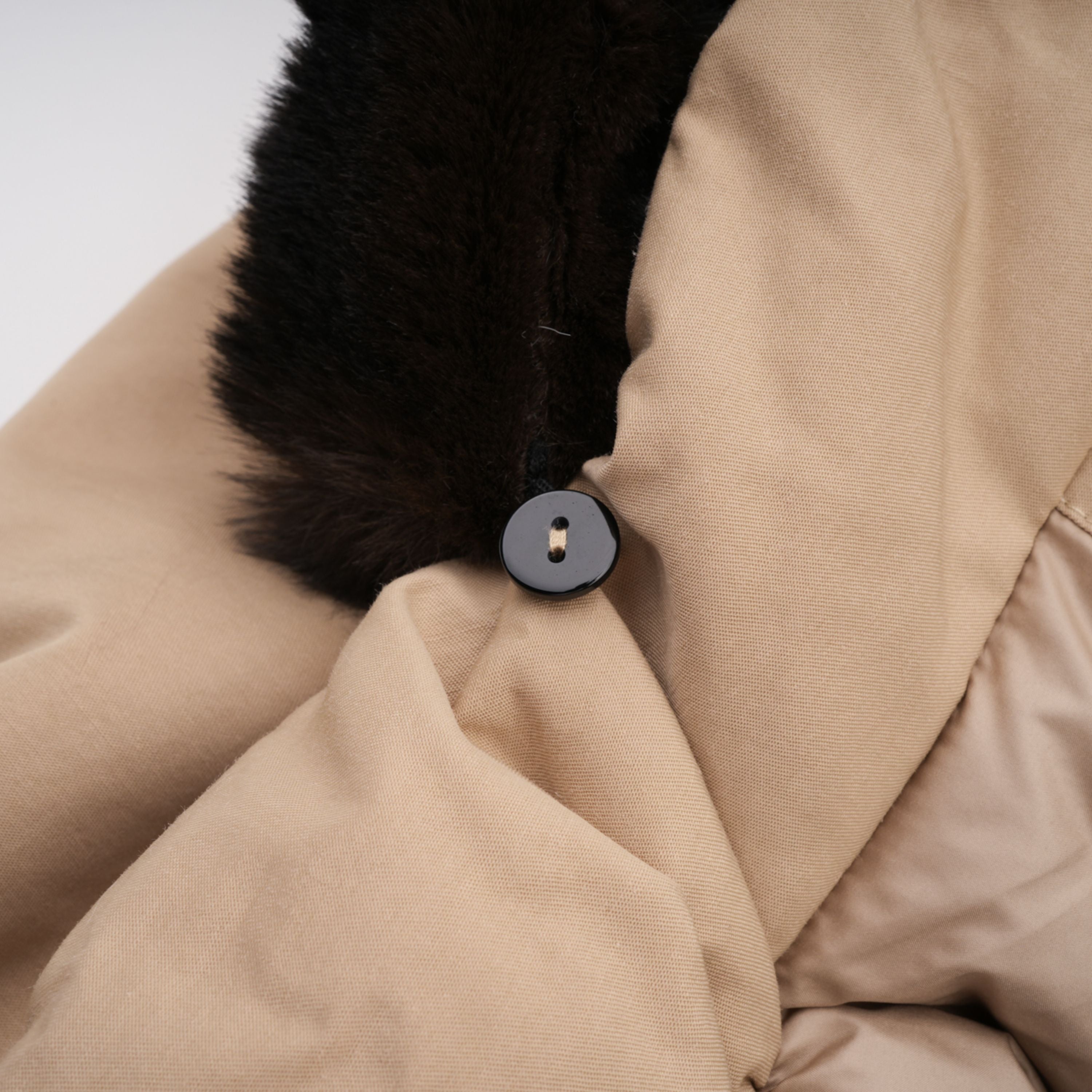 Ileana Khaki Fur Trim Bubble Down Jacket (Final Sale)