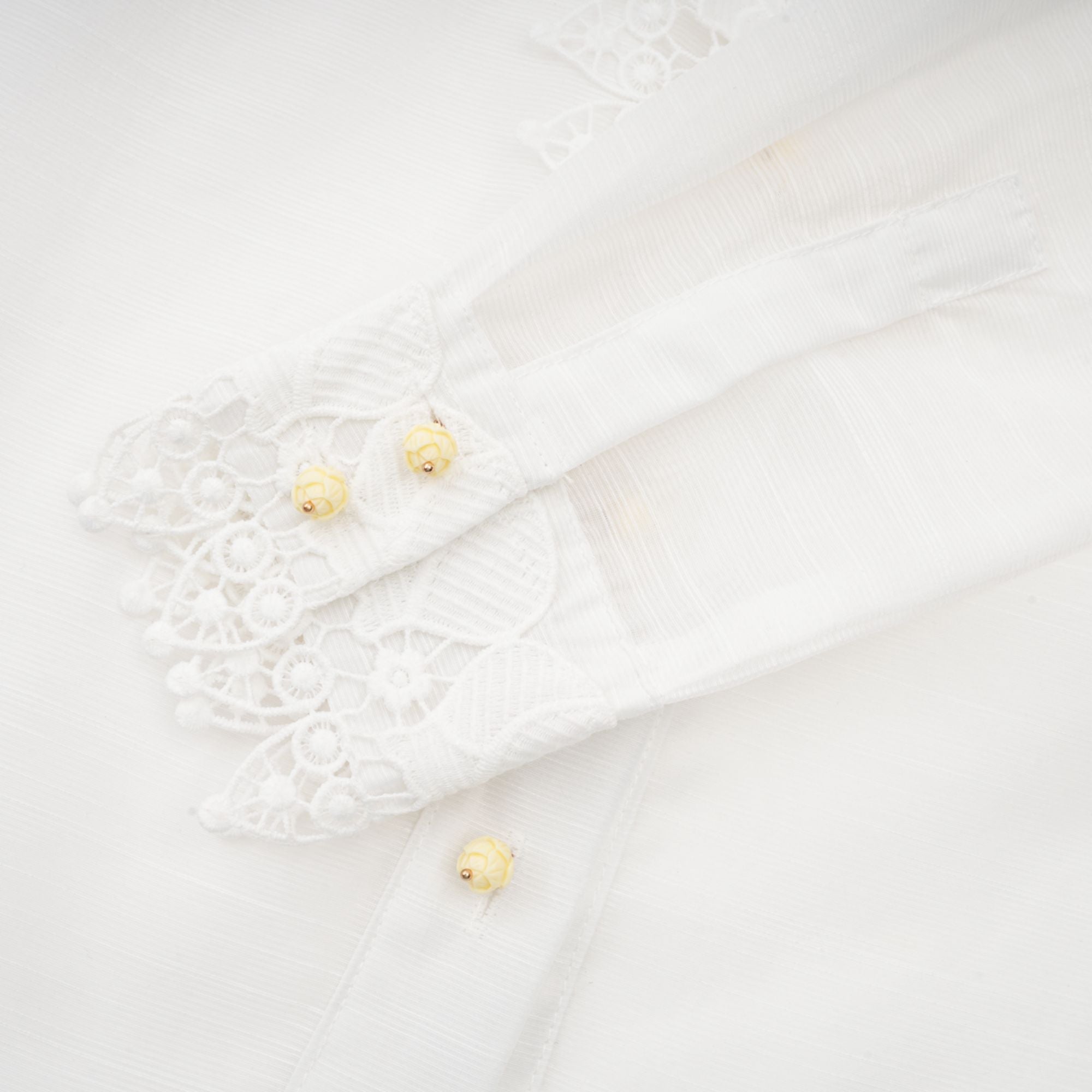 Renée white semi-sheer shirt & skirt matching set (US Only)