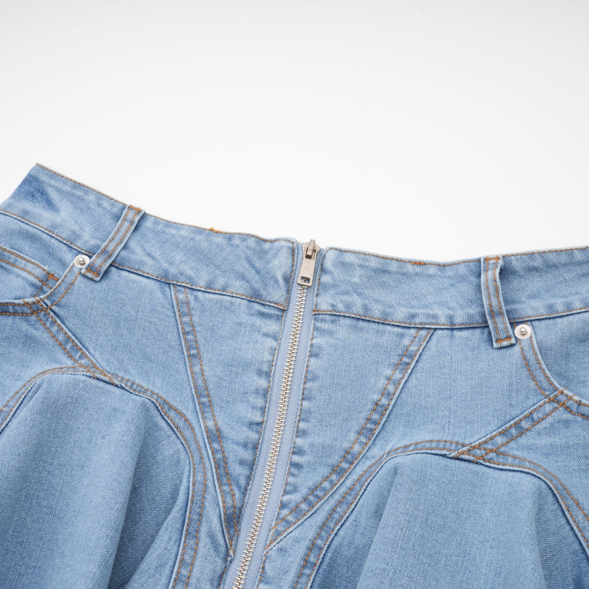 Capucine denim flounce-hem skirt (Final Sale-US Only)