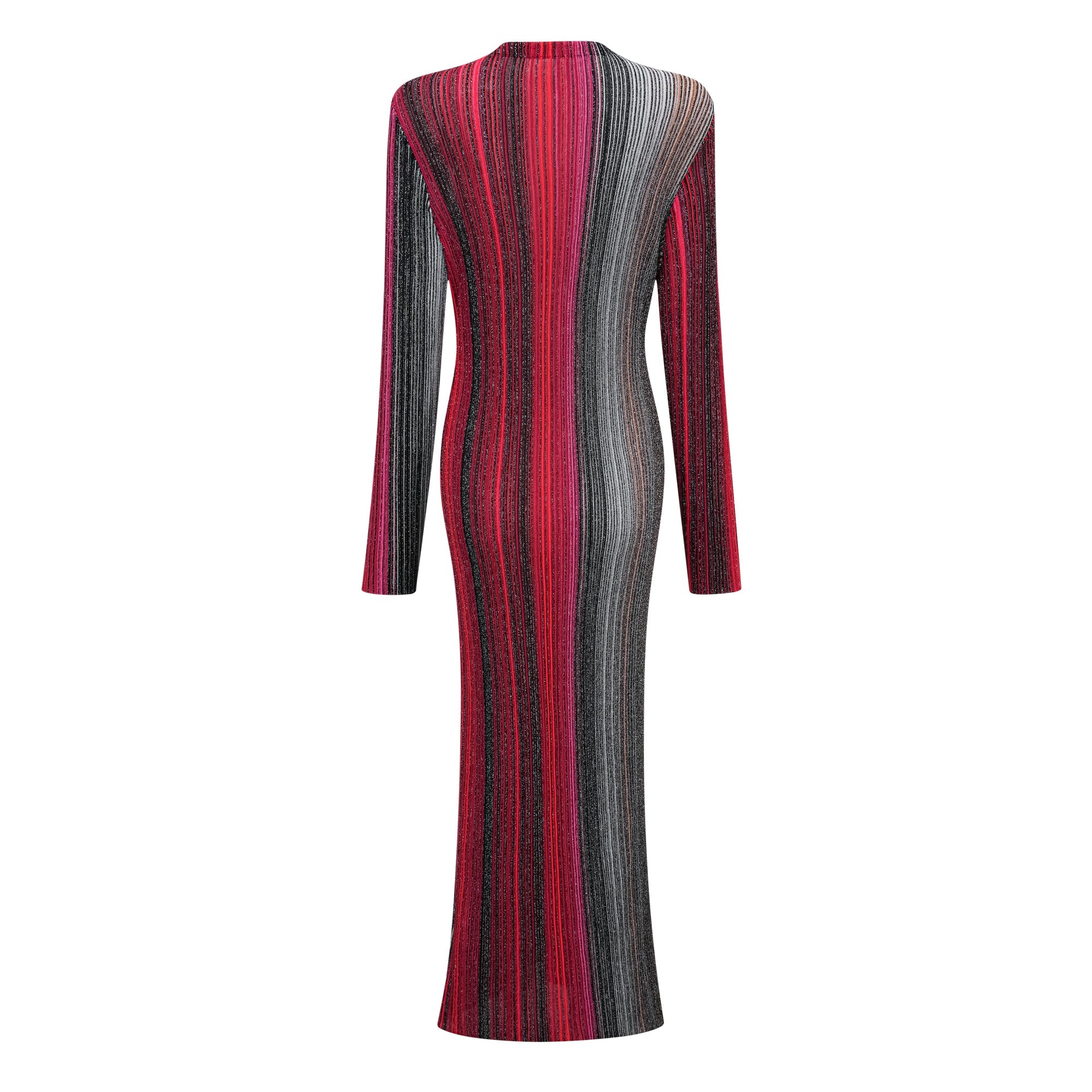 Ulysse Red Metallic Knit Long Cardigan (Final Sale)