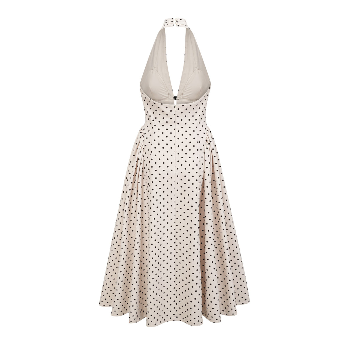 Gitane White Polka Dot Midi Dress