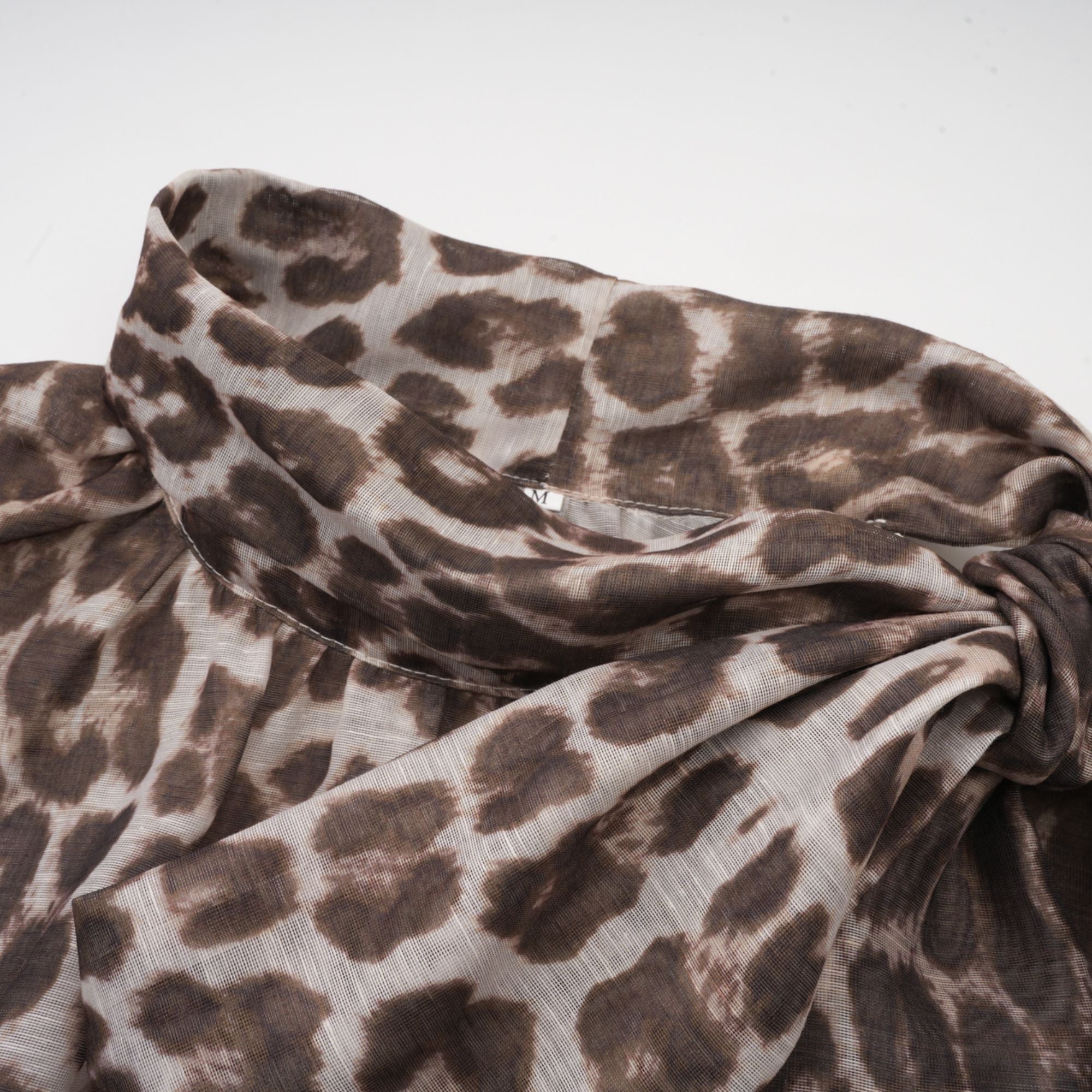 Belle leopard-print oversize-sleeved blouse (Final Sale-US Only)