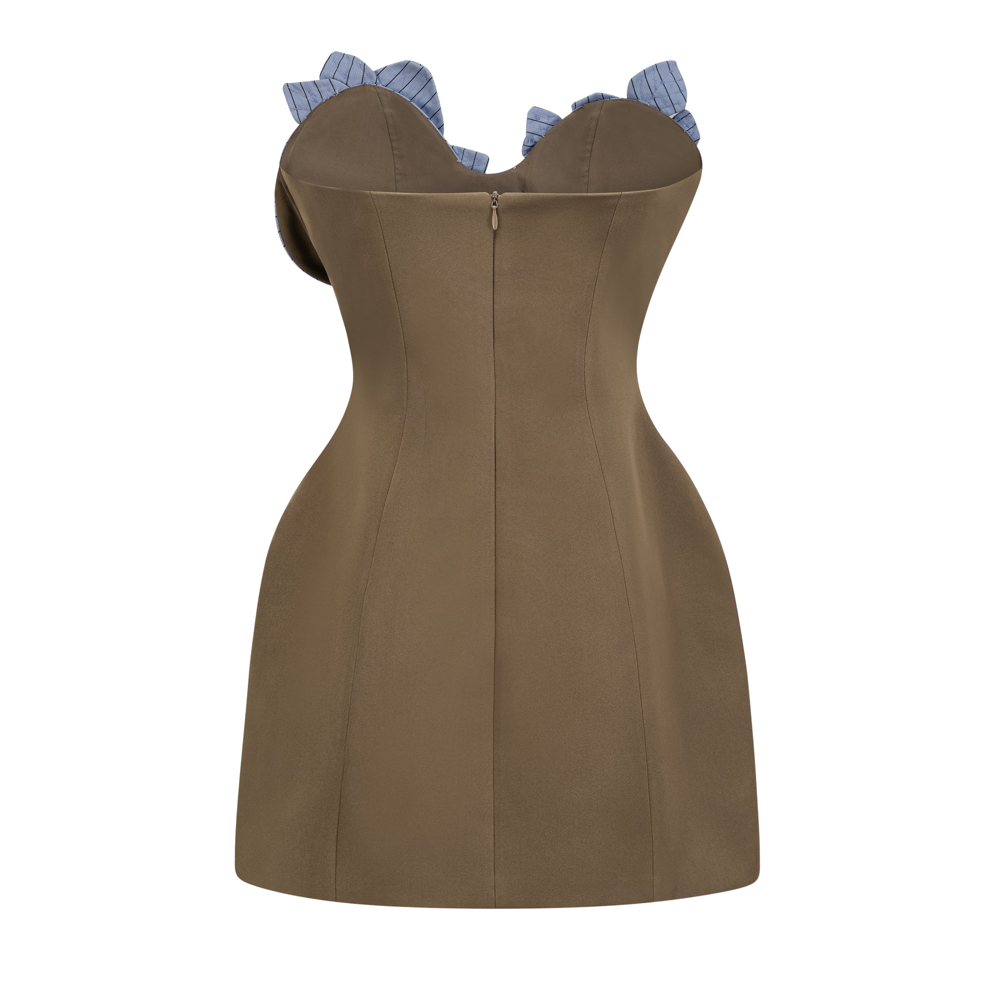 Johanna Brown Floral Panelled Mini Dress