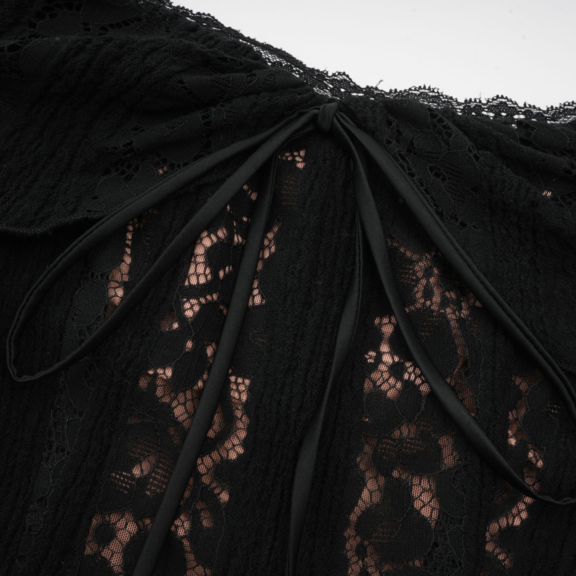 Émeline floral lace flared-cuff midi dress in Black (Final Sale-US Only)