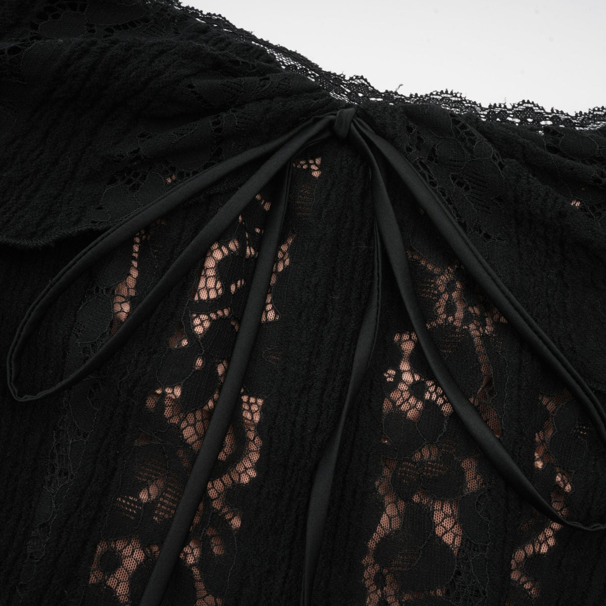 Émeline floral lace flared-cuff midi dress in Black (Final Sale-US Only)
