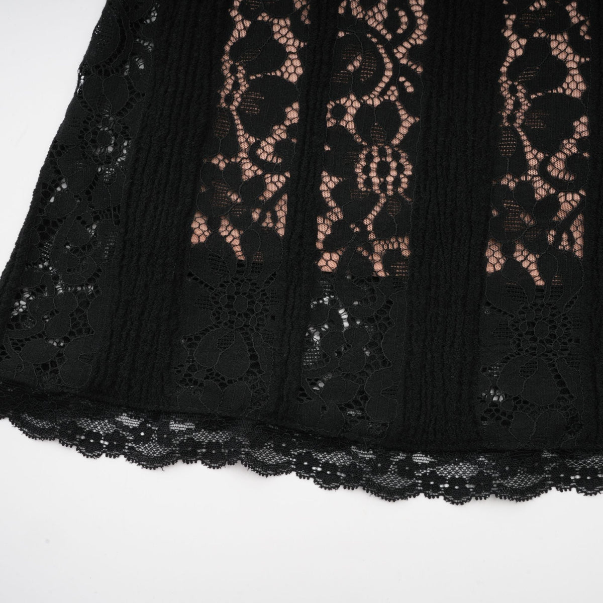 Émeline floral lace flared-cuff midi dress in Black (Final Sale-US Only)