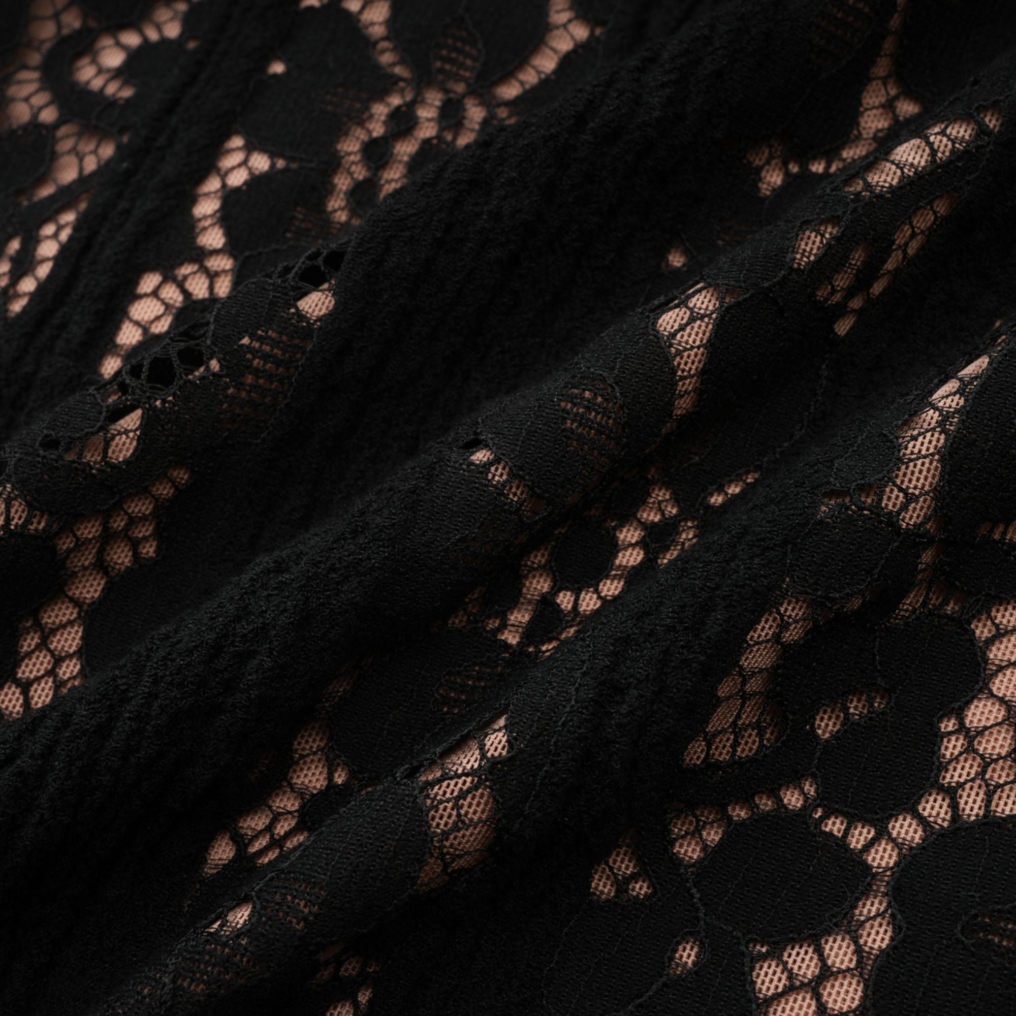 Émeline floral lace flared-cuff midi dress in Black (Final Sale-US Only)