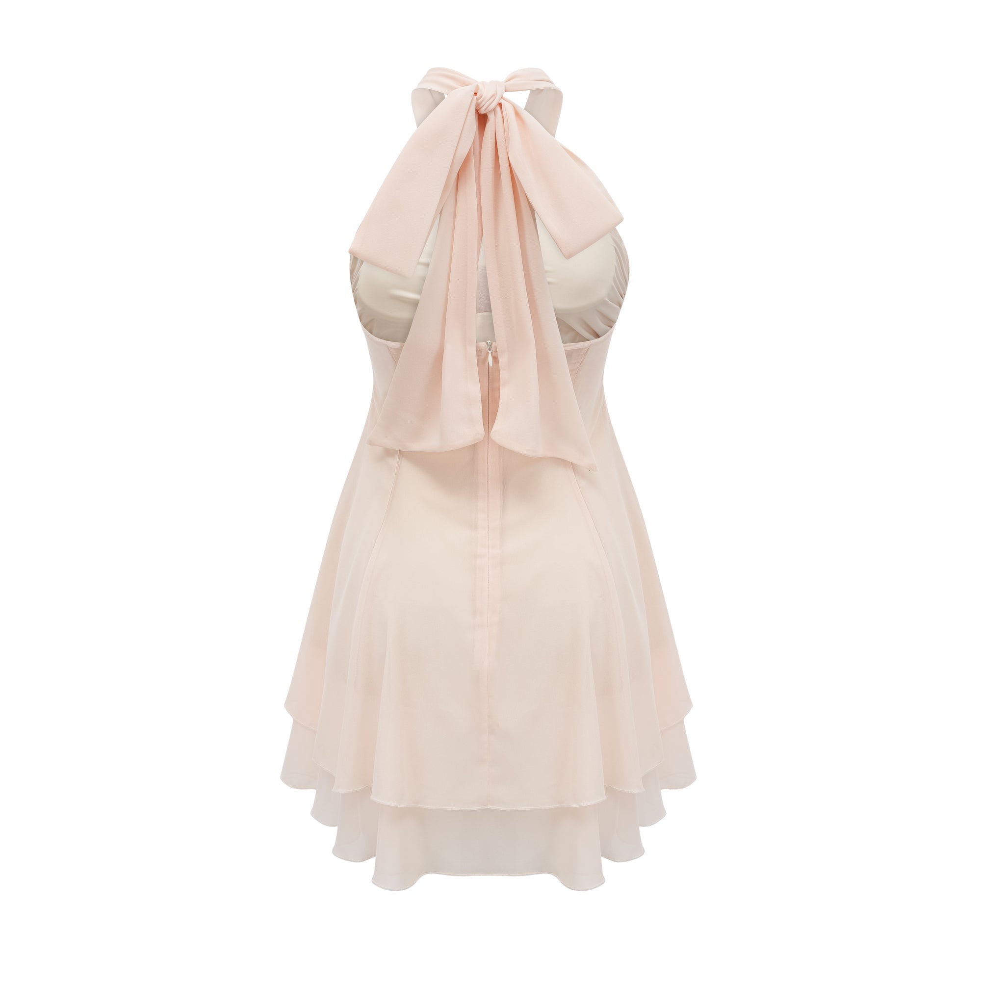 Esmerie Sleeveless Bustier Mini Dress with Back Tie Detail (Final Sale)